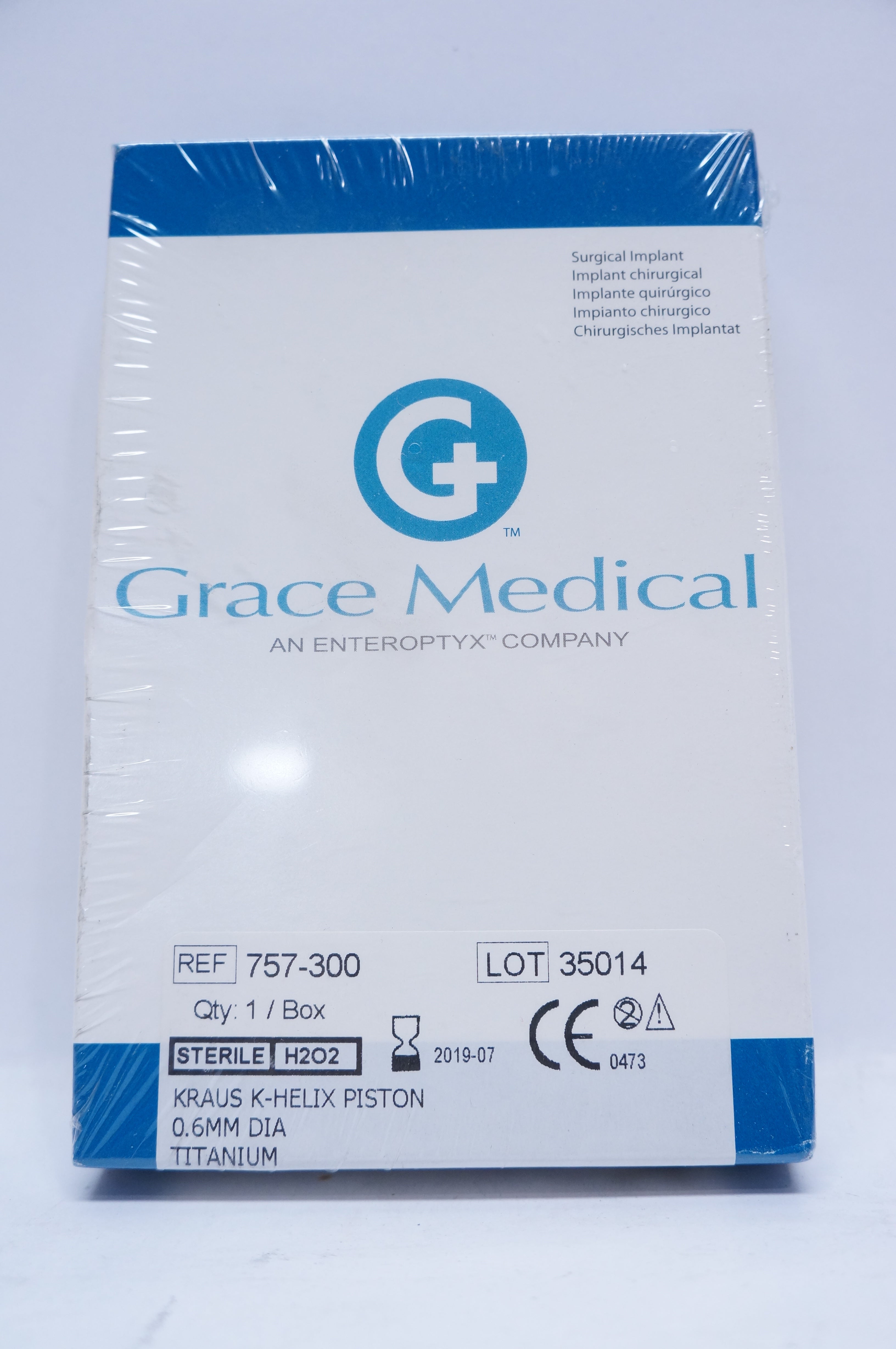Grace Medical 757-300 Surgical Implant Kraus K-Helix Piston 0.6mm Dia Titan. (x)