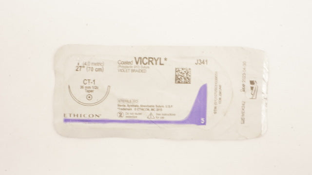 Ethicon J341 Coated VICRYL Polyglactin Stre CT-1 36mm 1/2c Taper 27inch