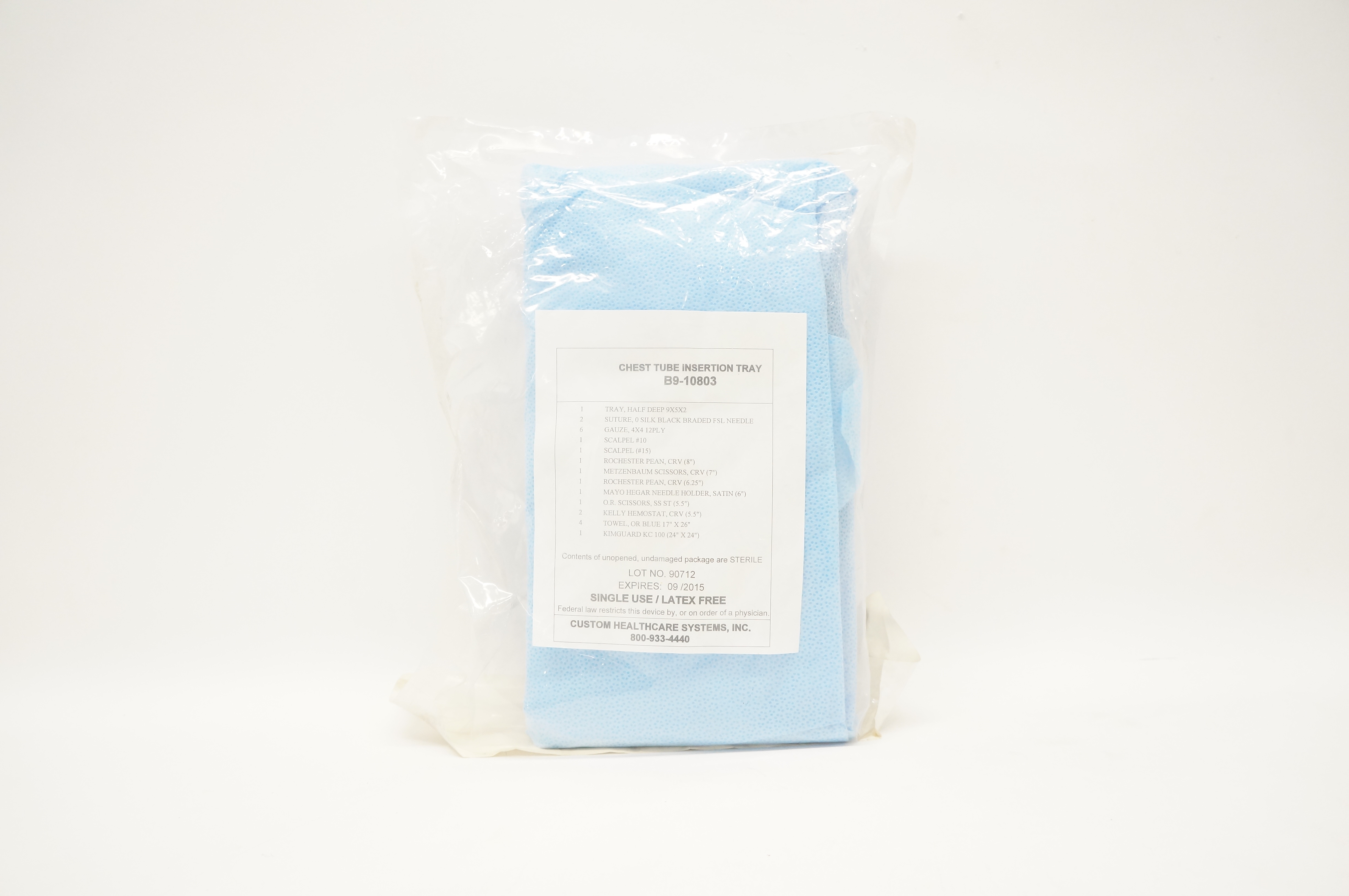 CHS B9-10803 Chest Tube Insertion Tray (x)