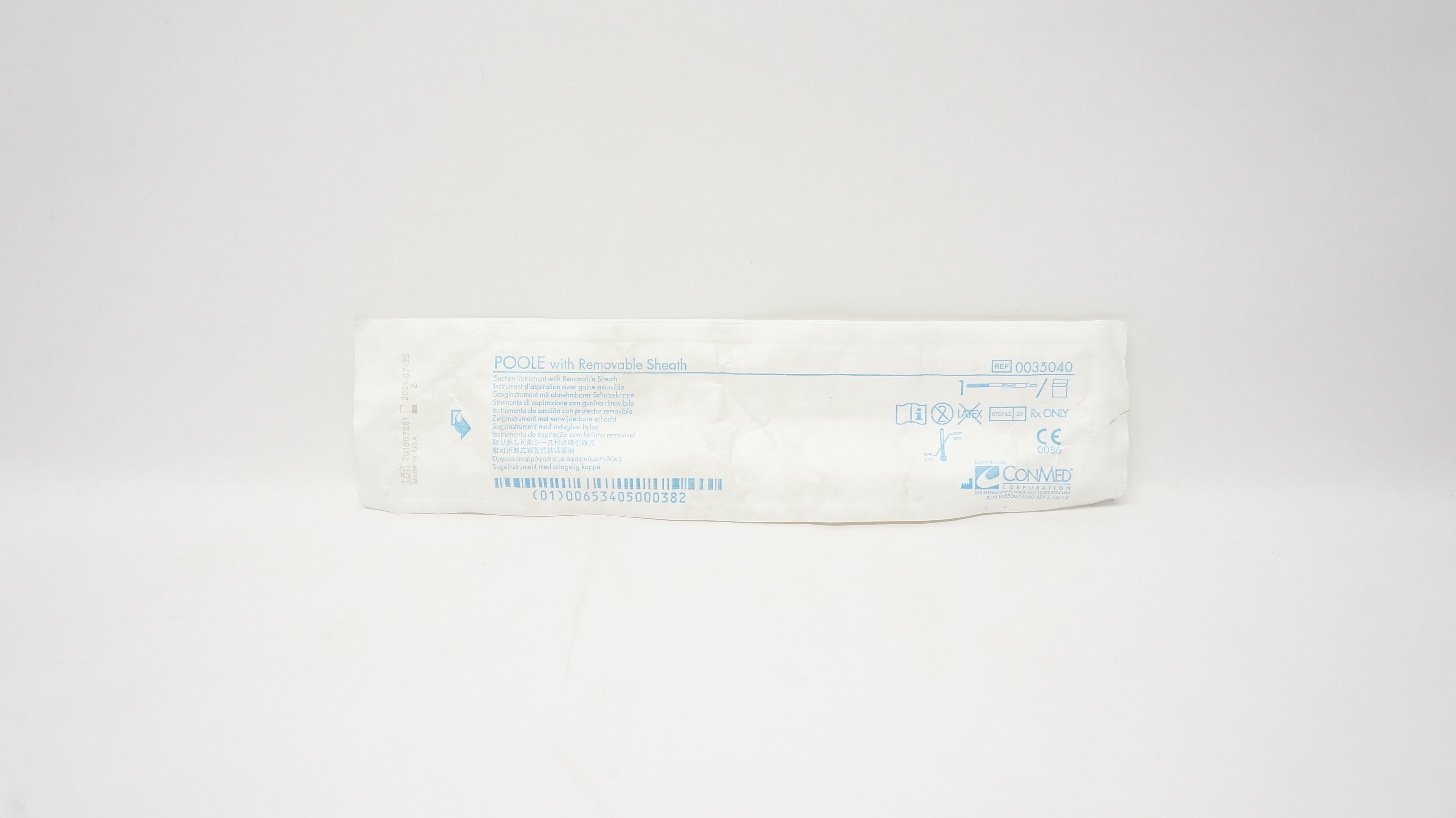 ConMed 0035040 POOLE Suction Instrument with Removable Sheath (x)