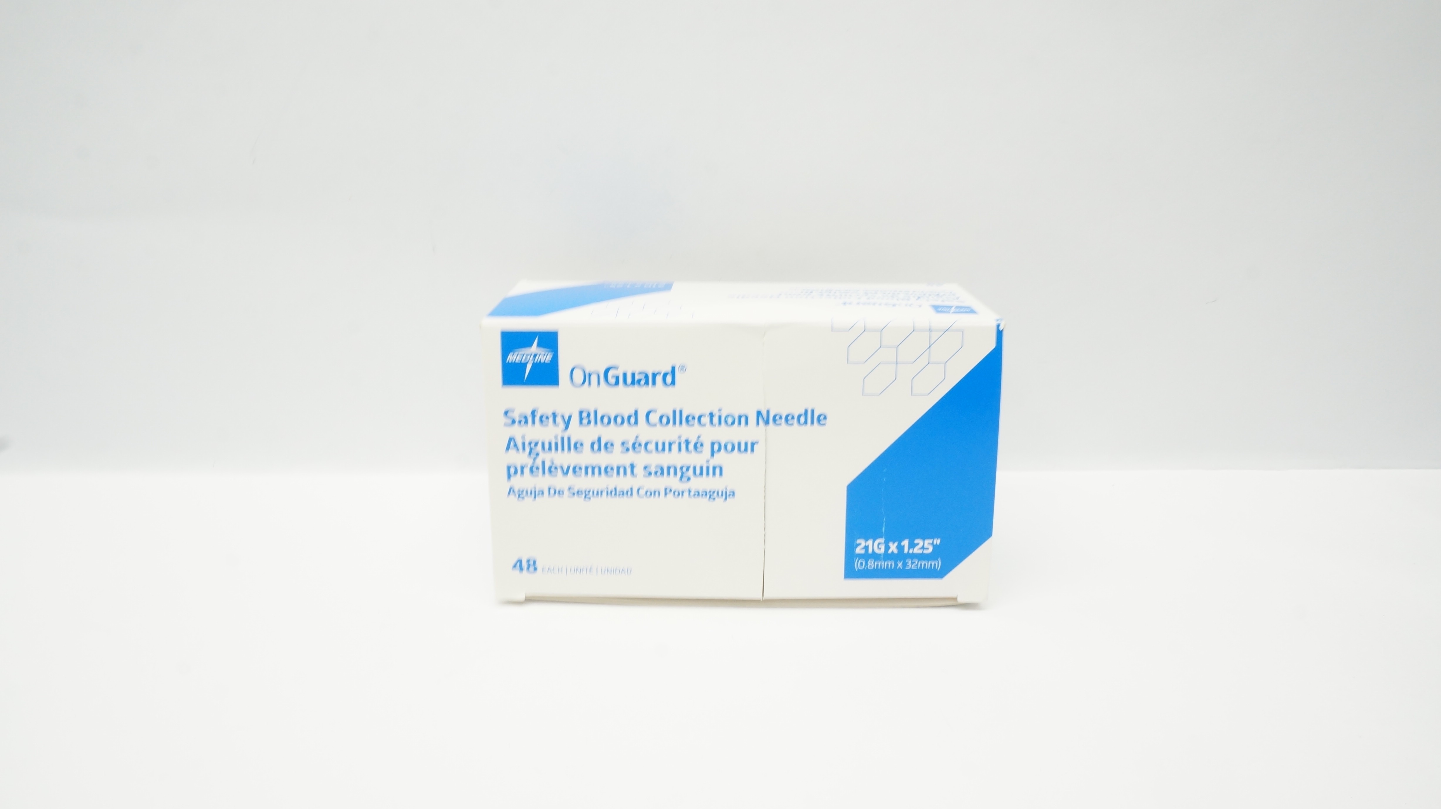 Medline DYNDSBCN21G On Guard Safety Blood Collection Ndles 21G x1.25in-Box of 16