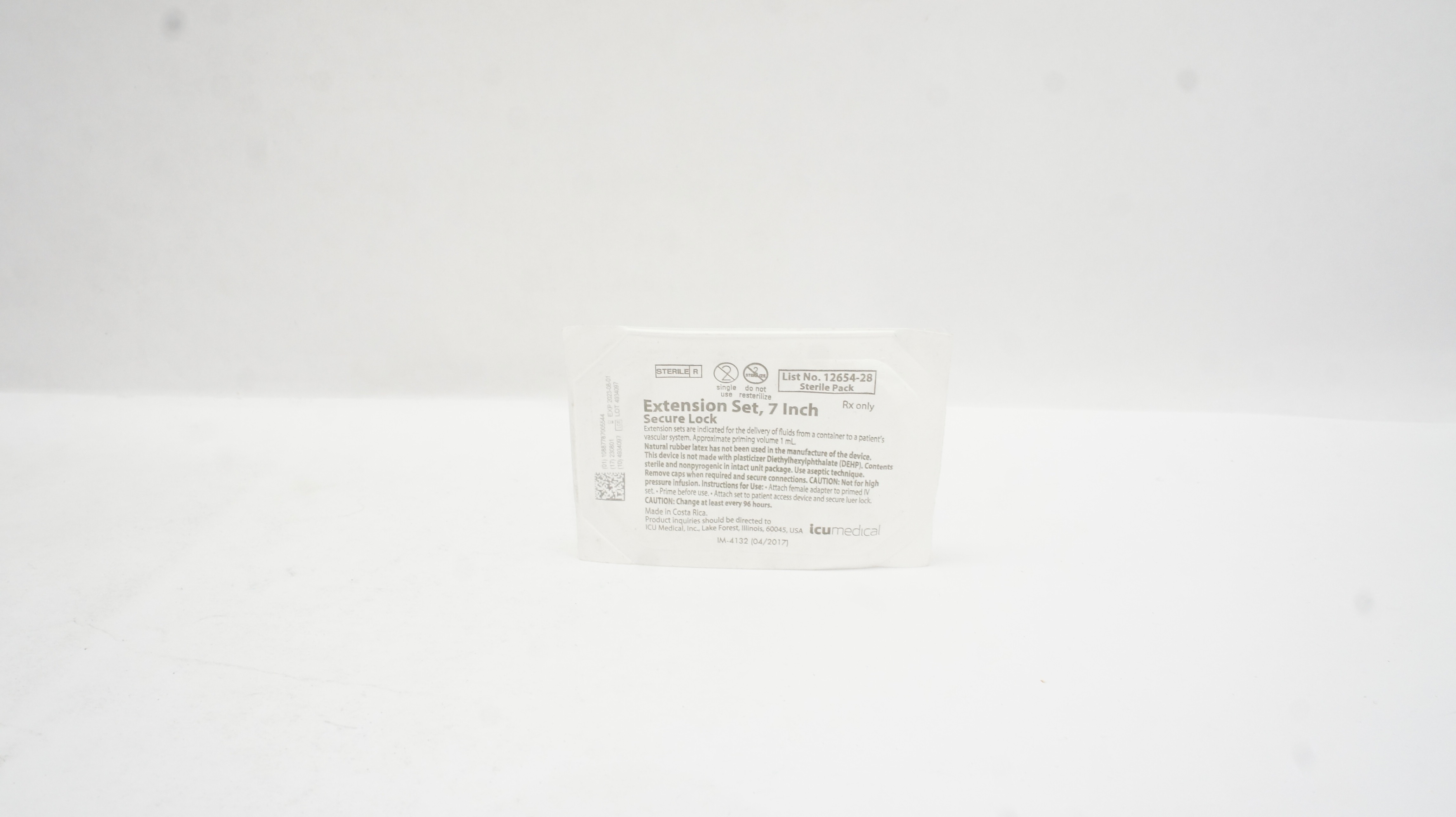 ICUMedical 12654-28 Macrobore Extension Set with Option-Lok Non-DEHP 7In (x)