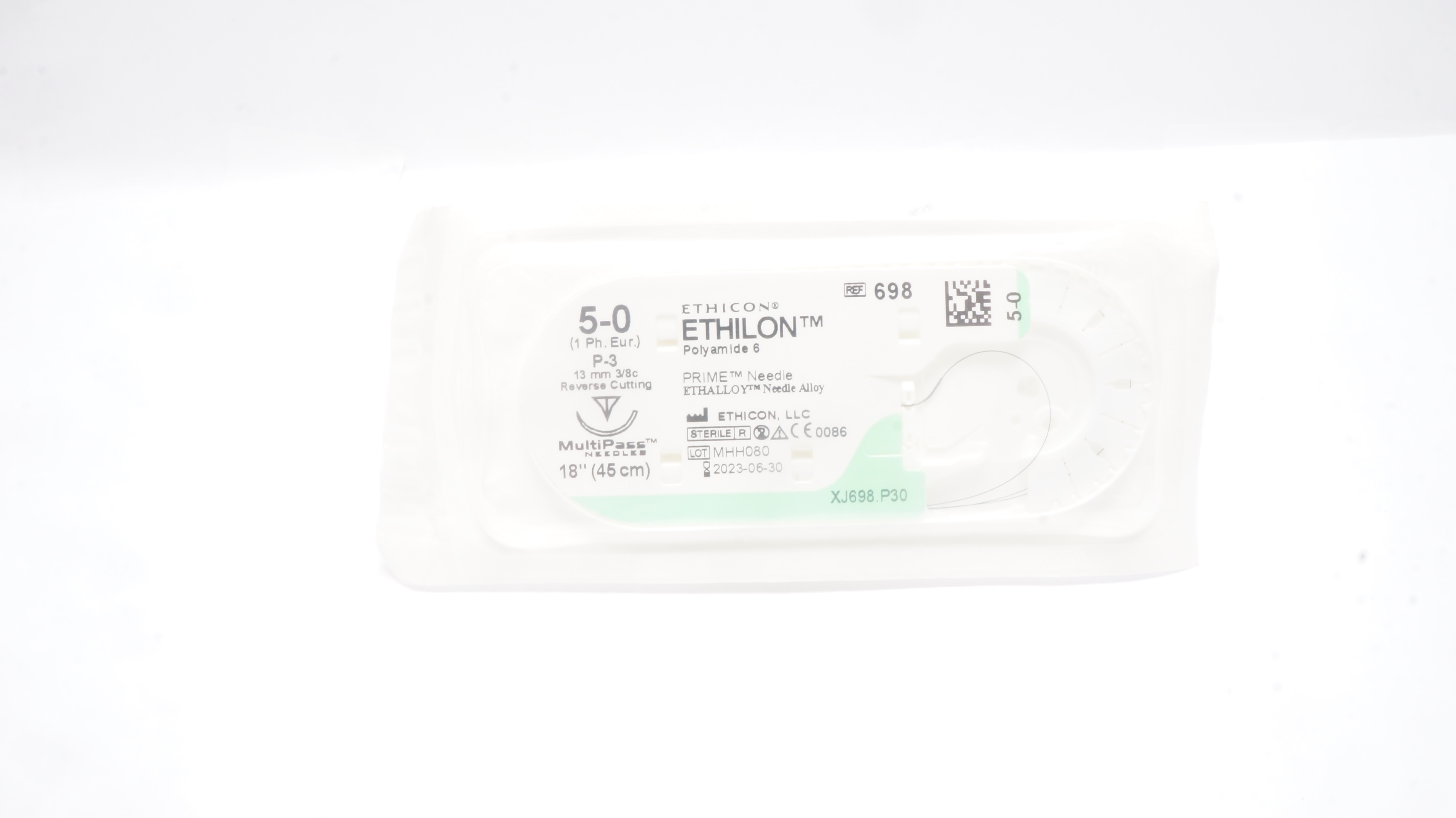 Ethicon 698 5-0 Ethilon P-3 13mm 3/8c Reverse Cutting 18inch (x)