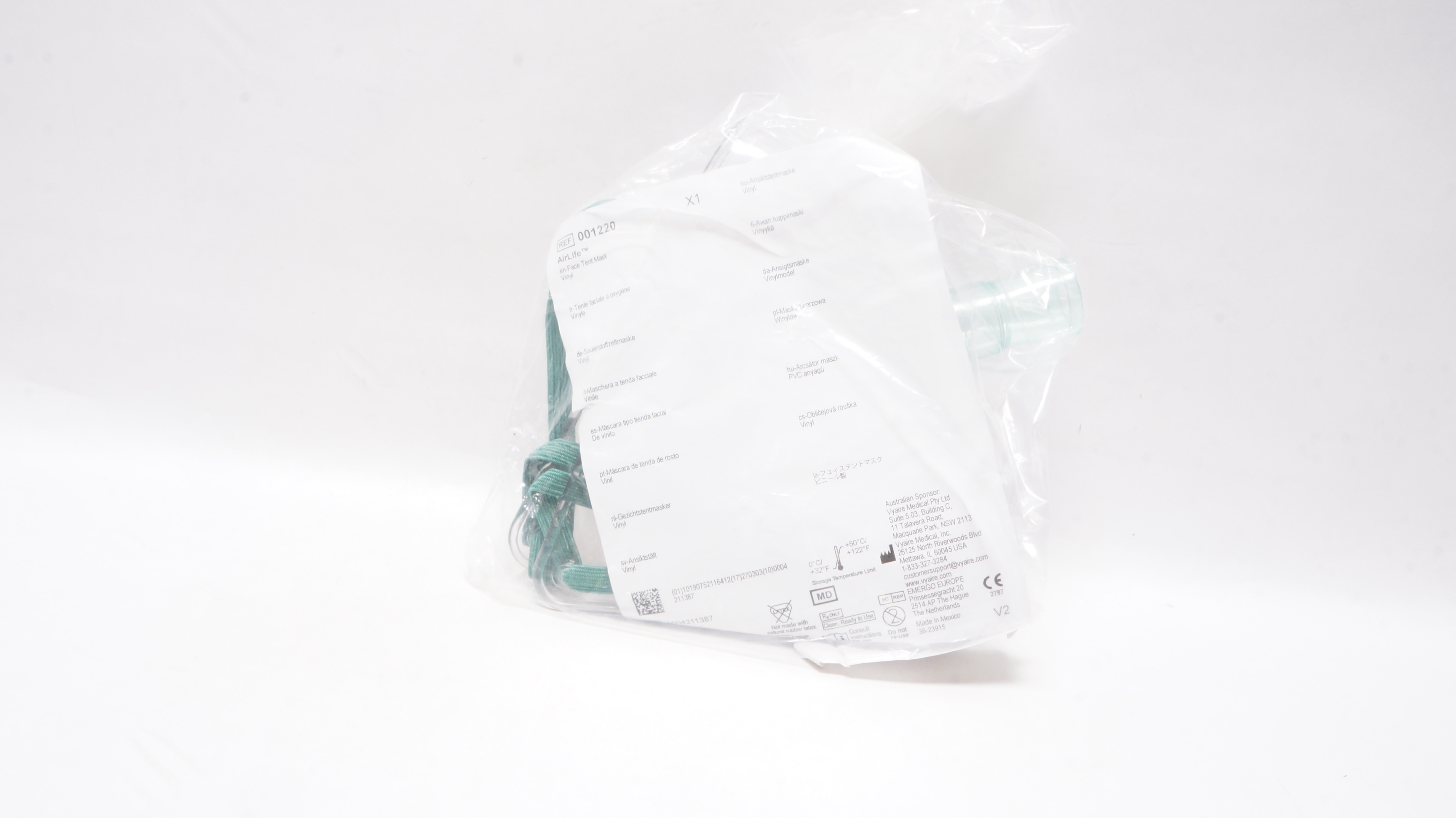 Vyaire 001220 AirLife Face Tent Mask Vinyl