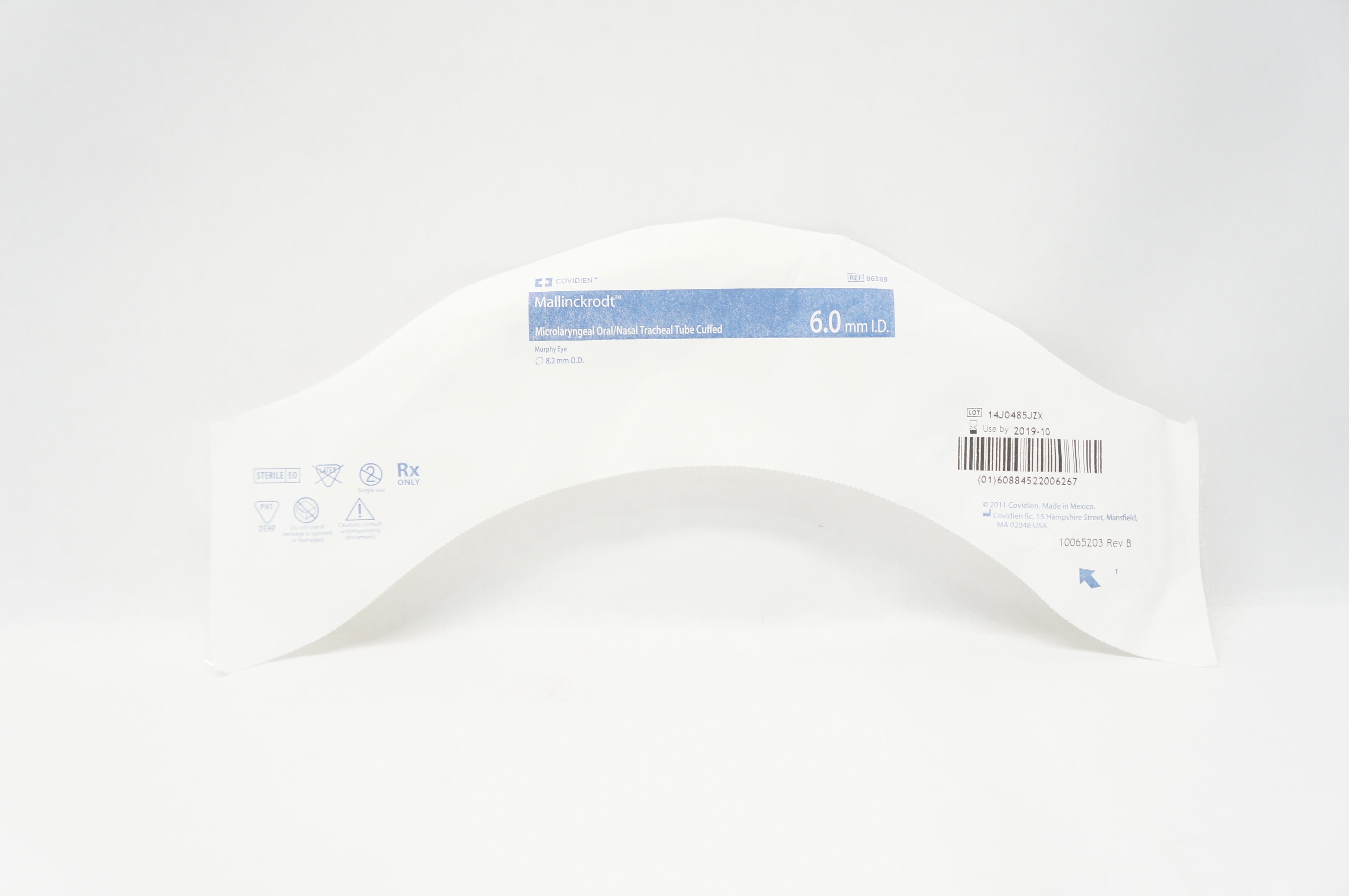 Covidien 86389 Mallinckrodt Microlaryngeal Tracheal Tube 6.0mm ID x 8.2mm OD (x)