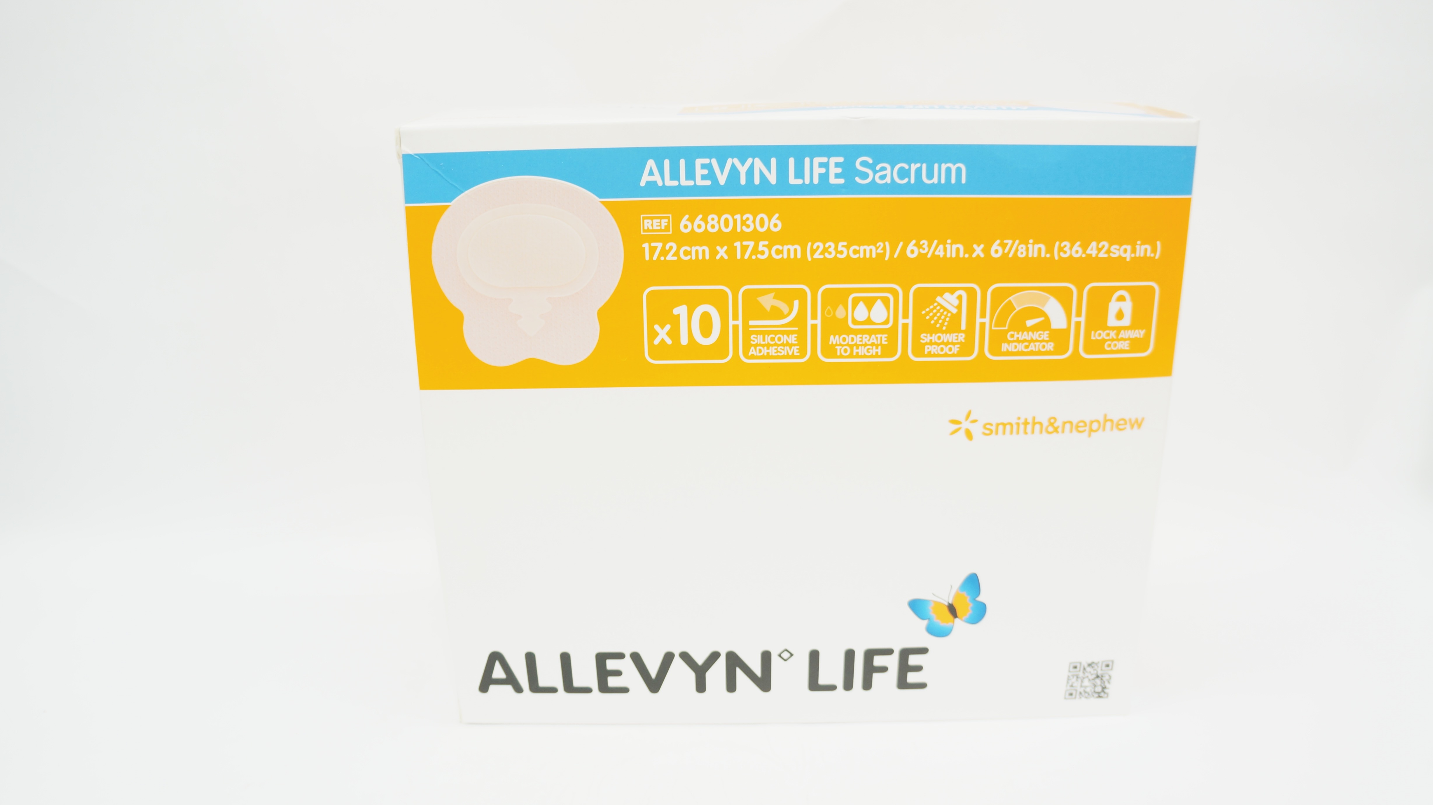 Smith&Nephew 66801306 Allevyn Life Sacrum Dressing 6-3/4 x 6-7/8inch - Box of 7