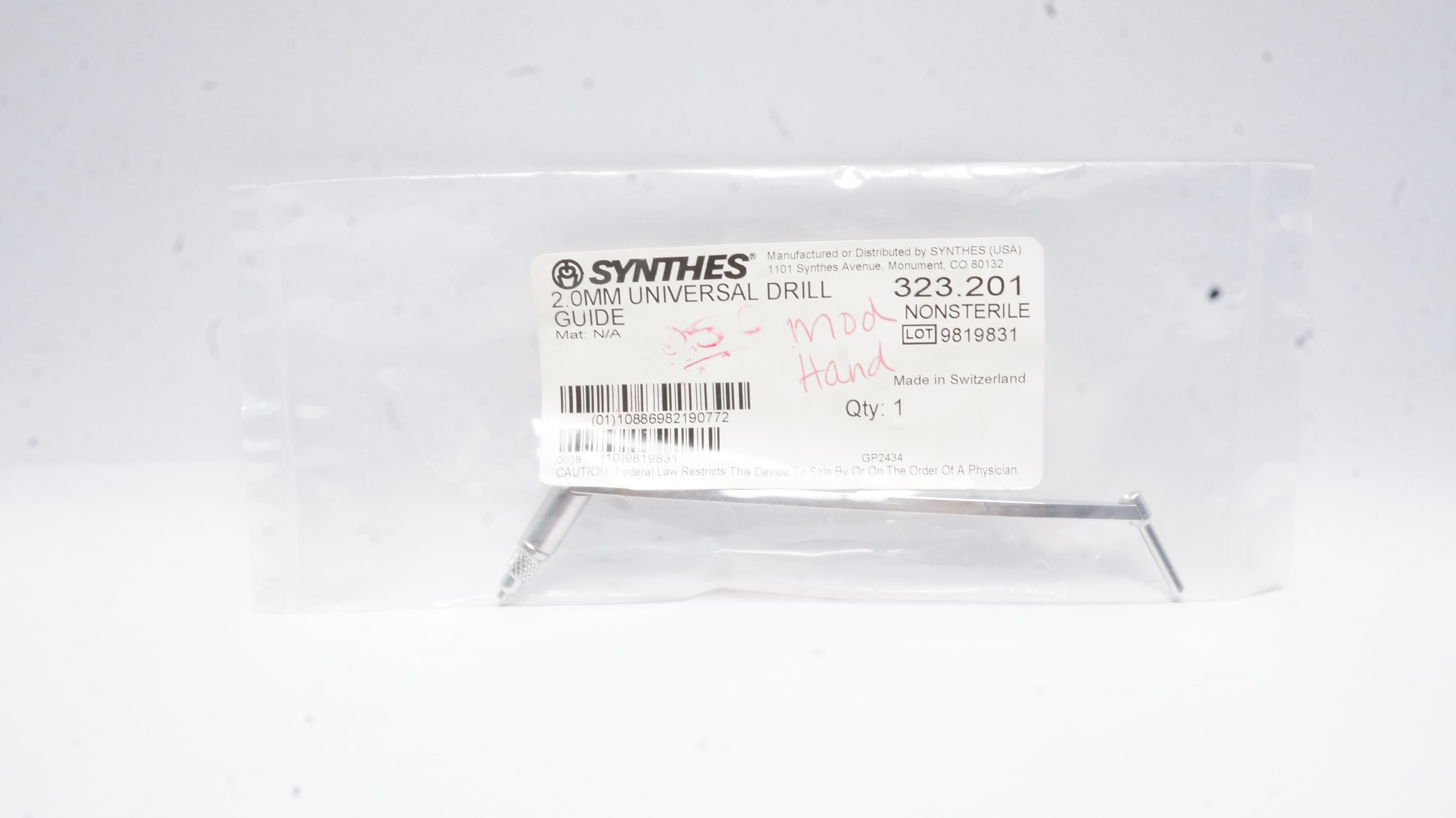 Synthes 323.201 Universal Drill Guide 2.0mm