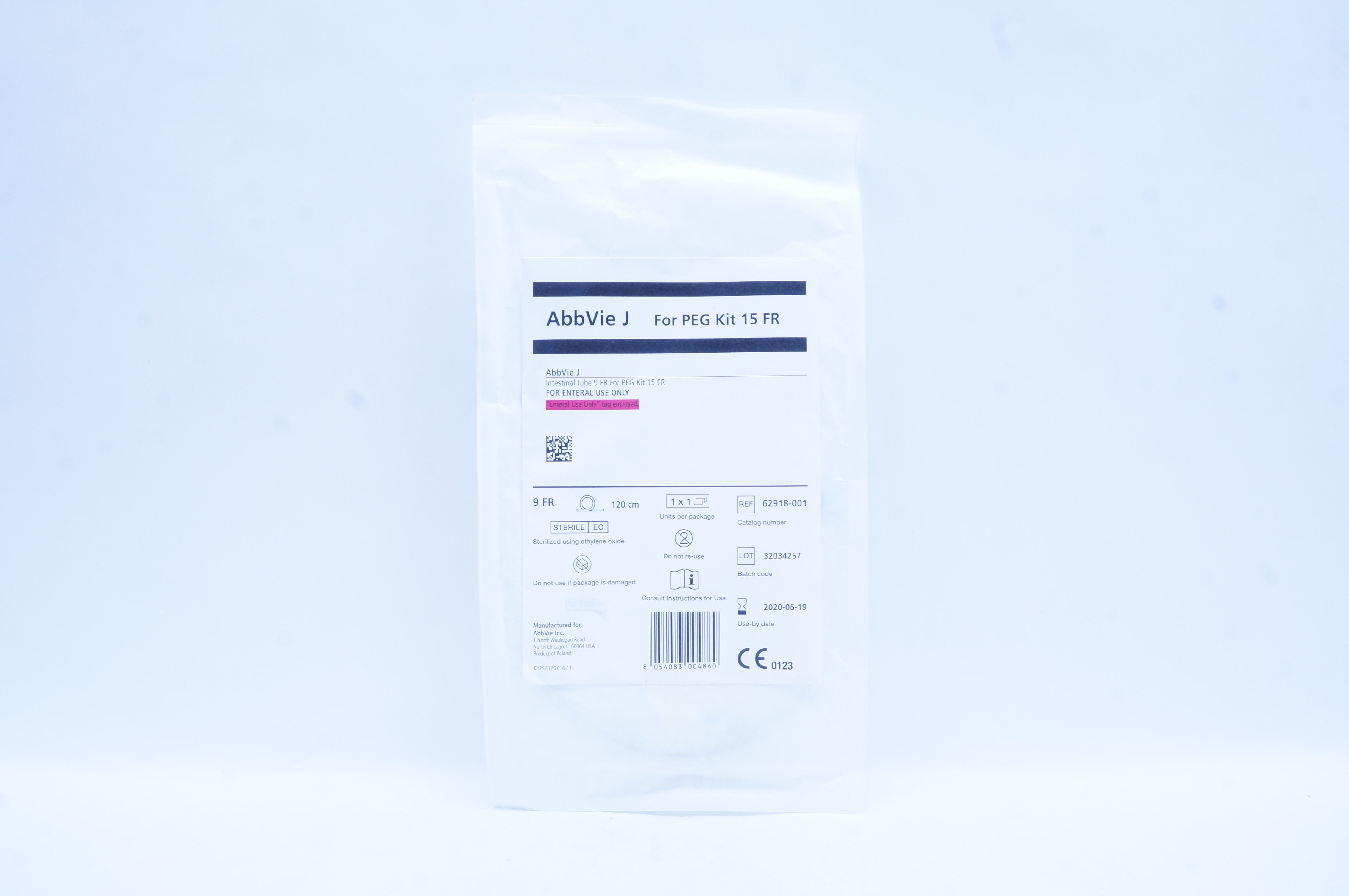 AbbVie 62918-001 J Intestinal Tube 9Fr For PEG Kit 15Fr (x)