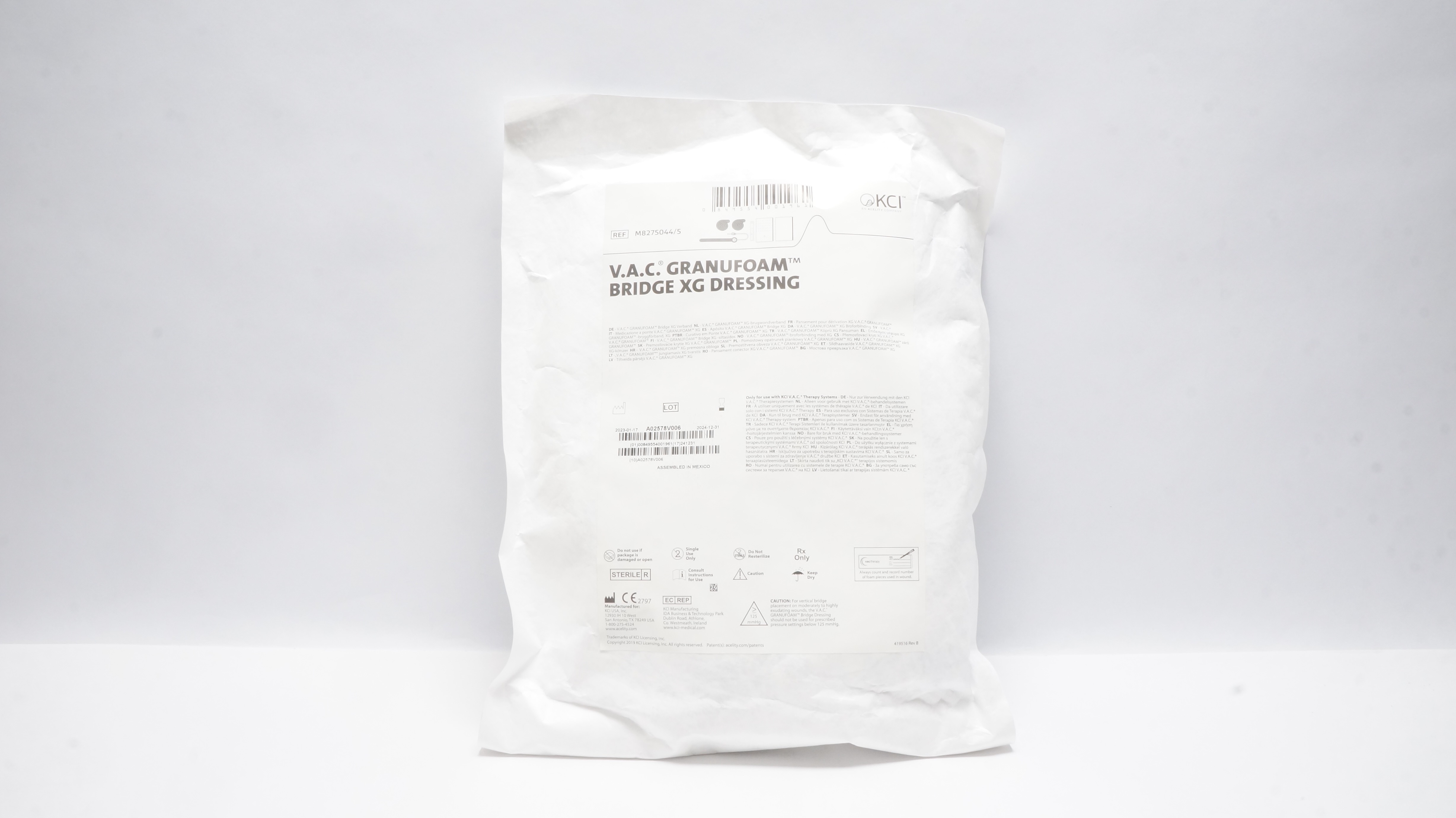 KCI M8275044/5 V.A.C. GRANUFOAM BRIDGE XG DRESSING (x)