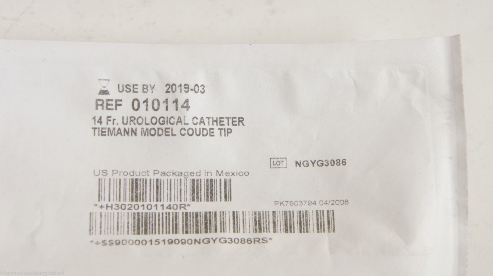 Bard 010114 Urological Cath 14Fr Tiemann Model Coude Tip ~ Lot of 4