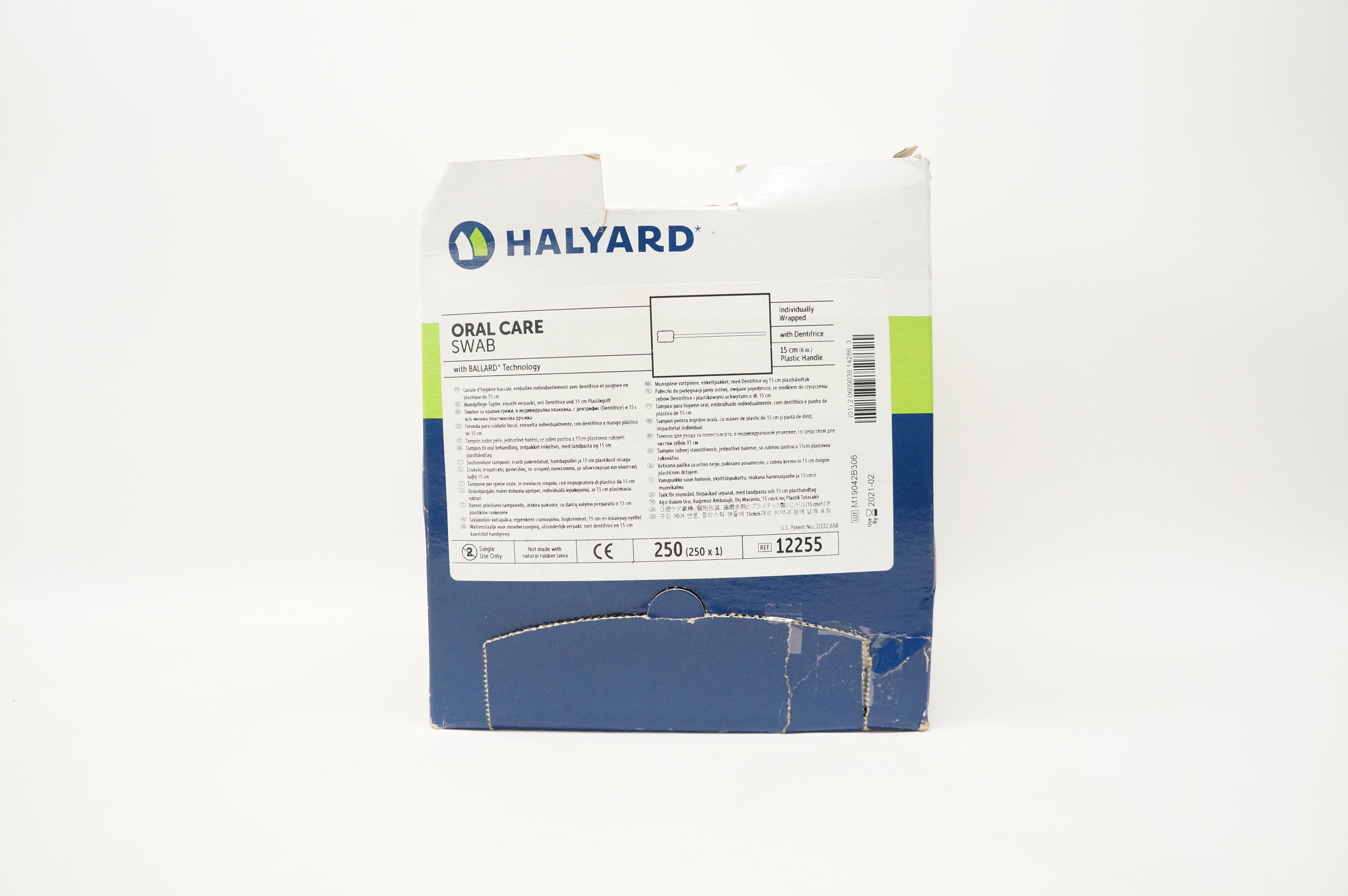Halyard 12255 Oral Care Swab with Plastic Handle 6inch - Box of 124 (x)