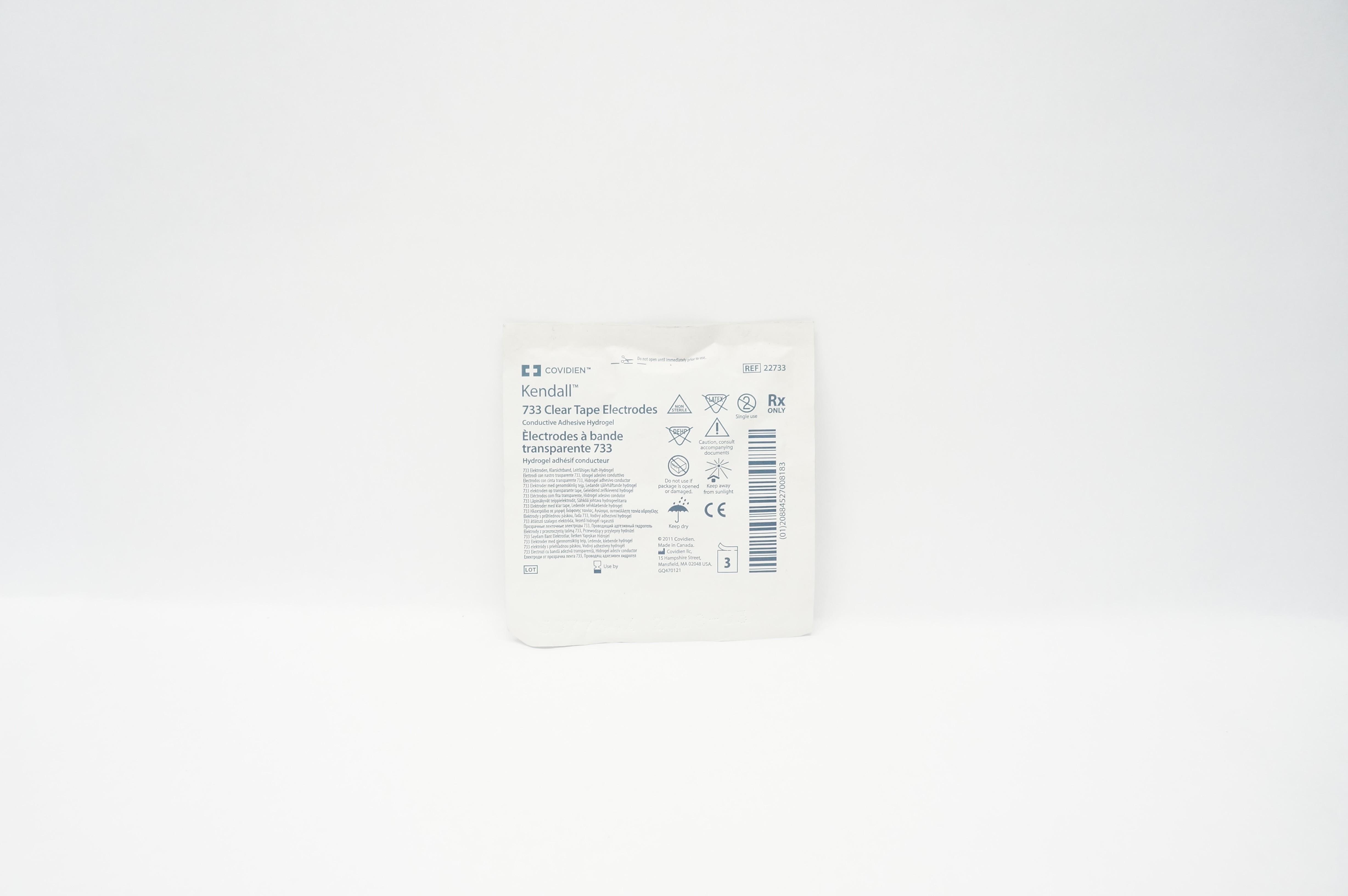 Covidien 22733 Kendall 733 Clear Tape Electrodes (x) - Pack of 3