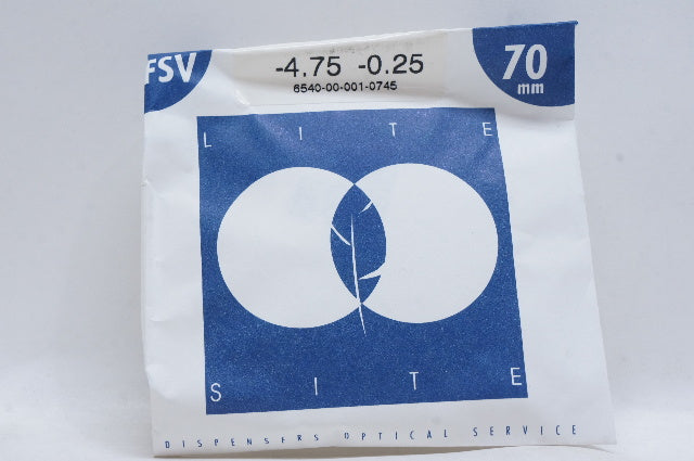 Dispensers Optical Service -4.75 - 0.25 Plastic FSV, 70mm NSN 6540000010745