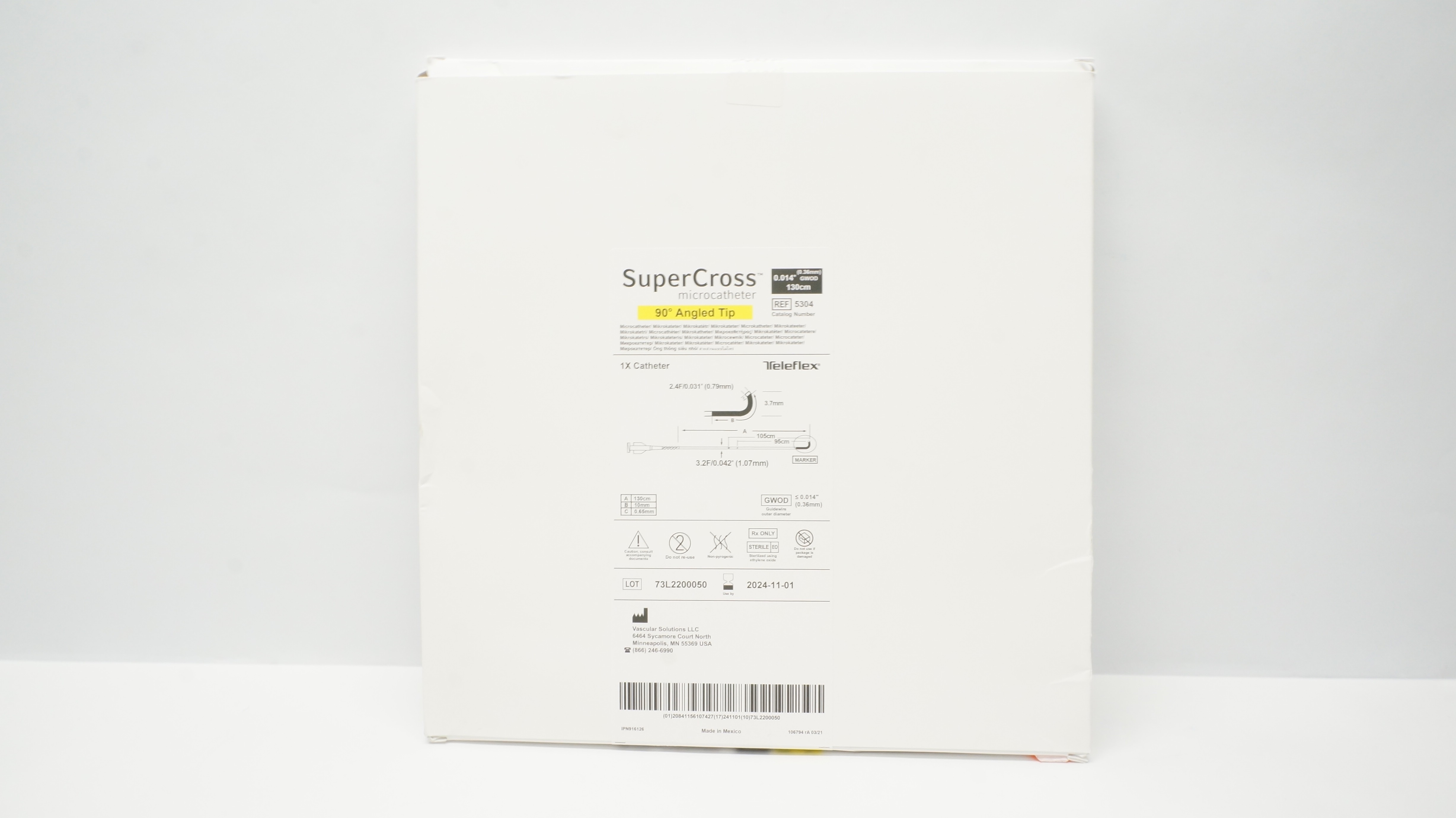 Teleflex 5304 SuperCross Microcath. 90°Angled Tip 2.4F (x)