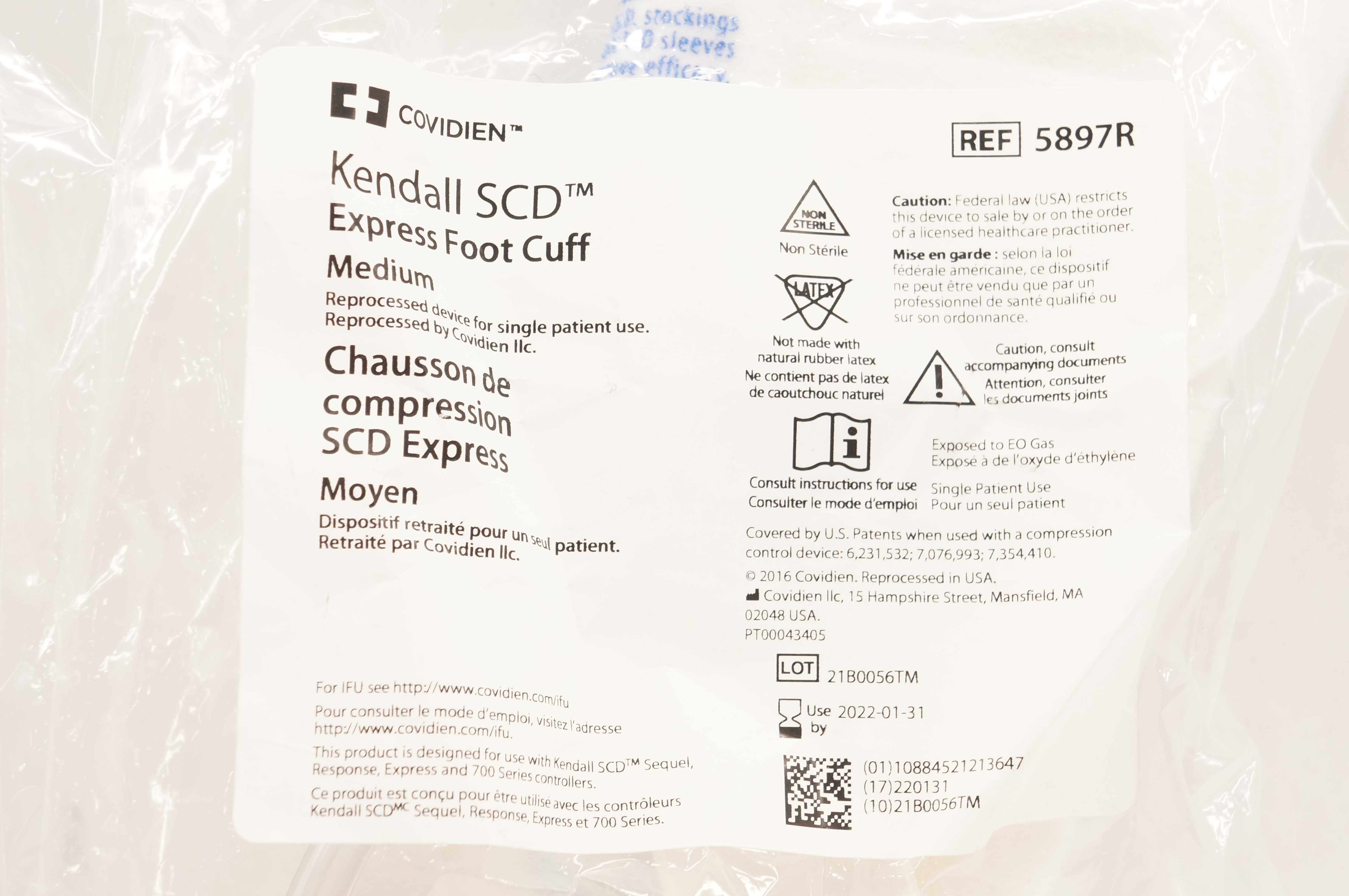 Covidien 5897R Kendall SCD Express Foot Cuff Medium (x)