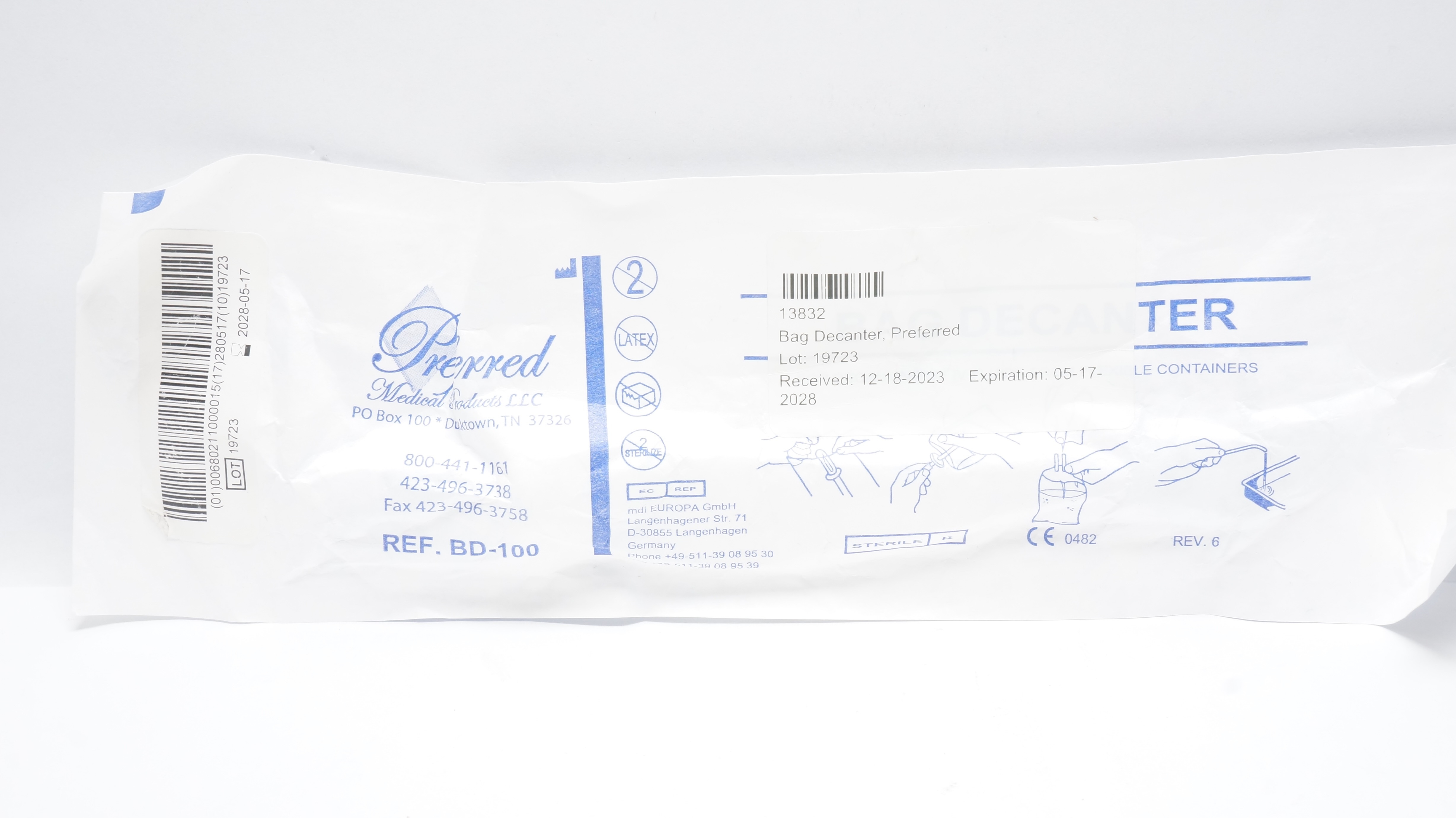 Preferred Medical BD-100 Bag Decanter