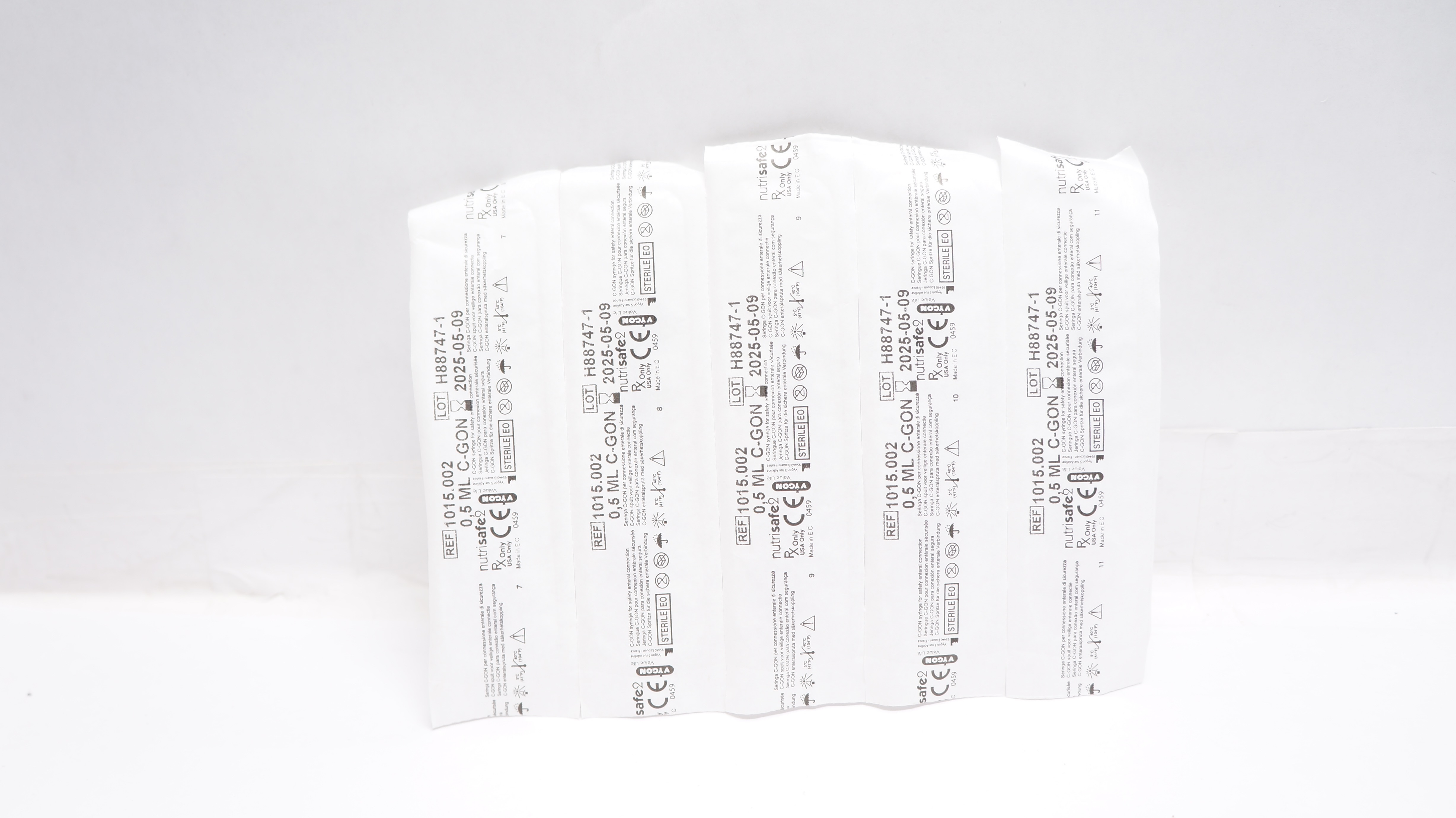 Vygon 1015.002 C-GON Syringe For Safety Enteral Connection 0.5ml - Lot of 5