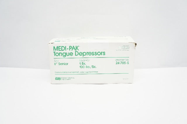 General Medical 24-705-S Medi-Pak Tongue Depressors Size 6In-Box of 100