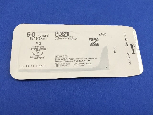 Ethicon Z493 PDS II, P-3, Clear Monofilament 18