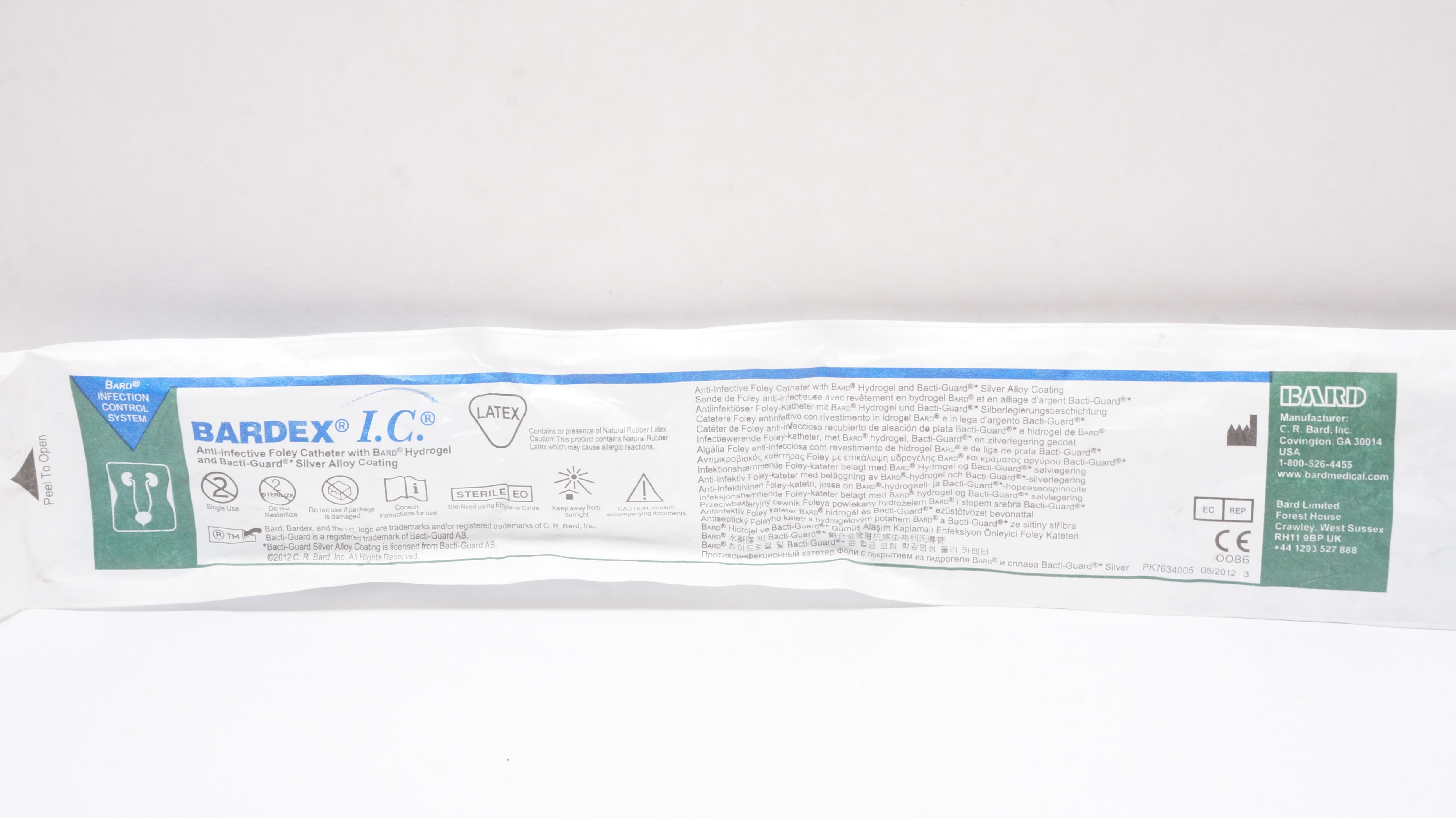 Bard 0166SI30 Bardex I.C. Anti-Infective Foley Cath. 30Ch/Fr 30cc/mL Balloon (x)
