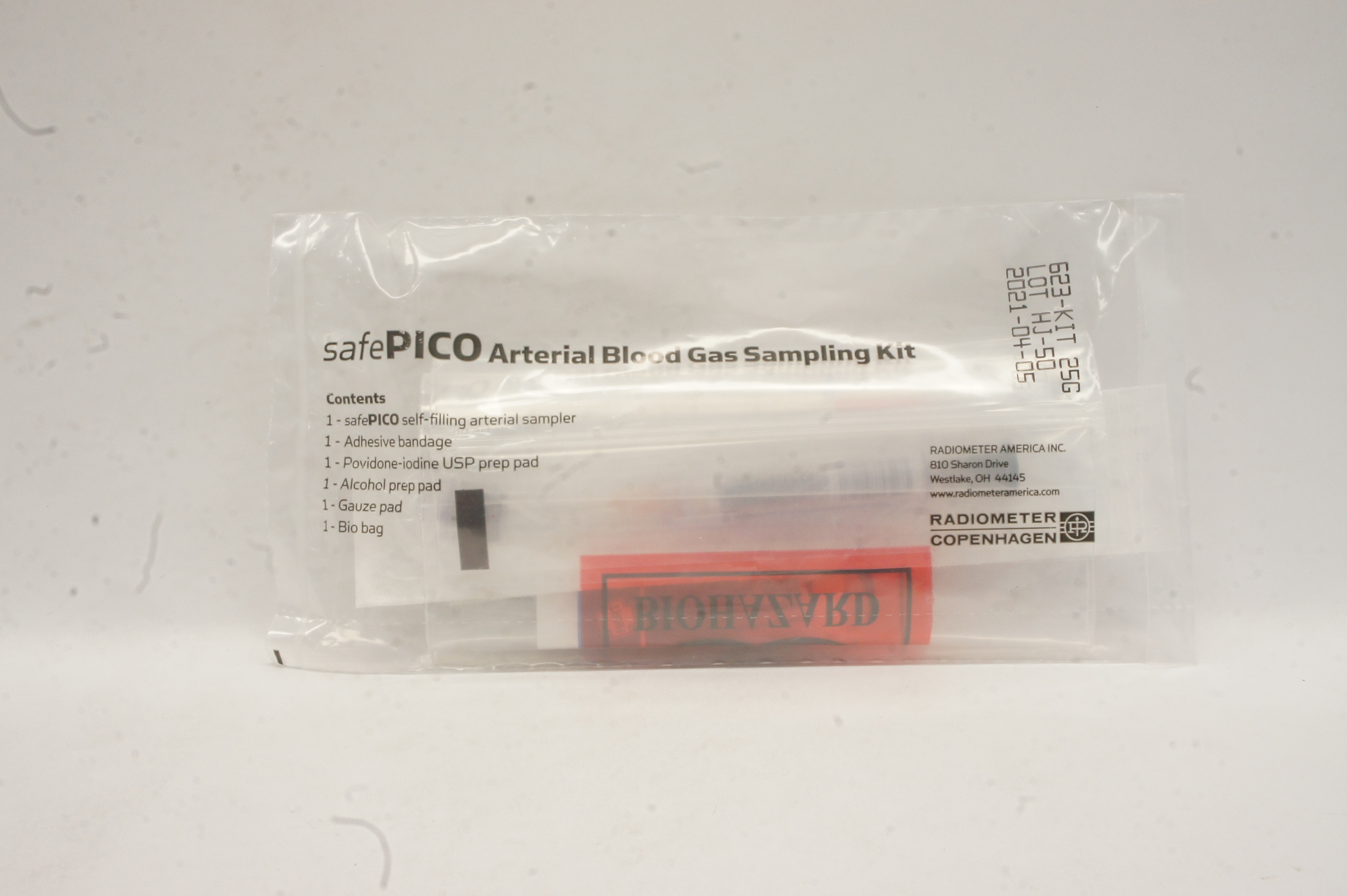Radiometer Copenhagen 623-KIT SafePICO Arterial Blood Gas Sampling Kit 25G (x)