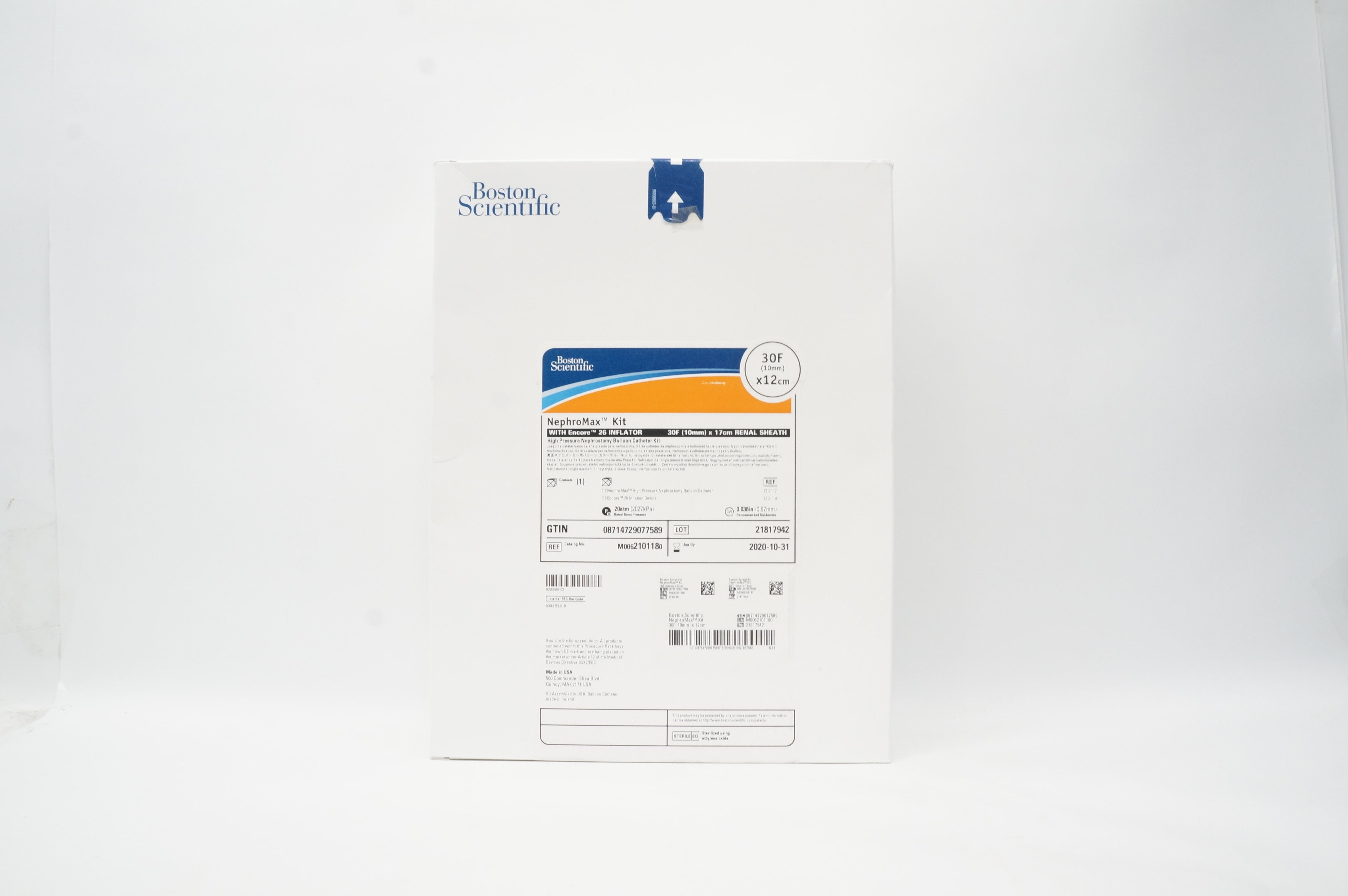 Boston Scientific 210118 NephroMax Kit w/Encore 26 Inflator 30F x 12cm (x)