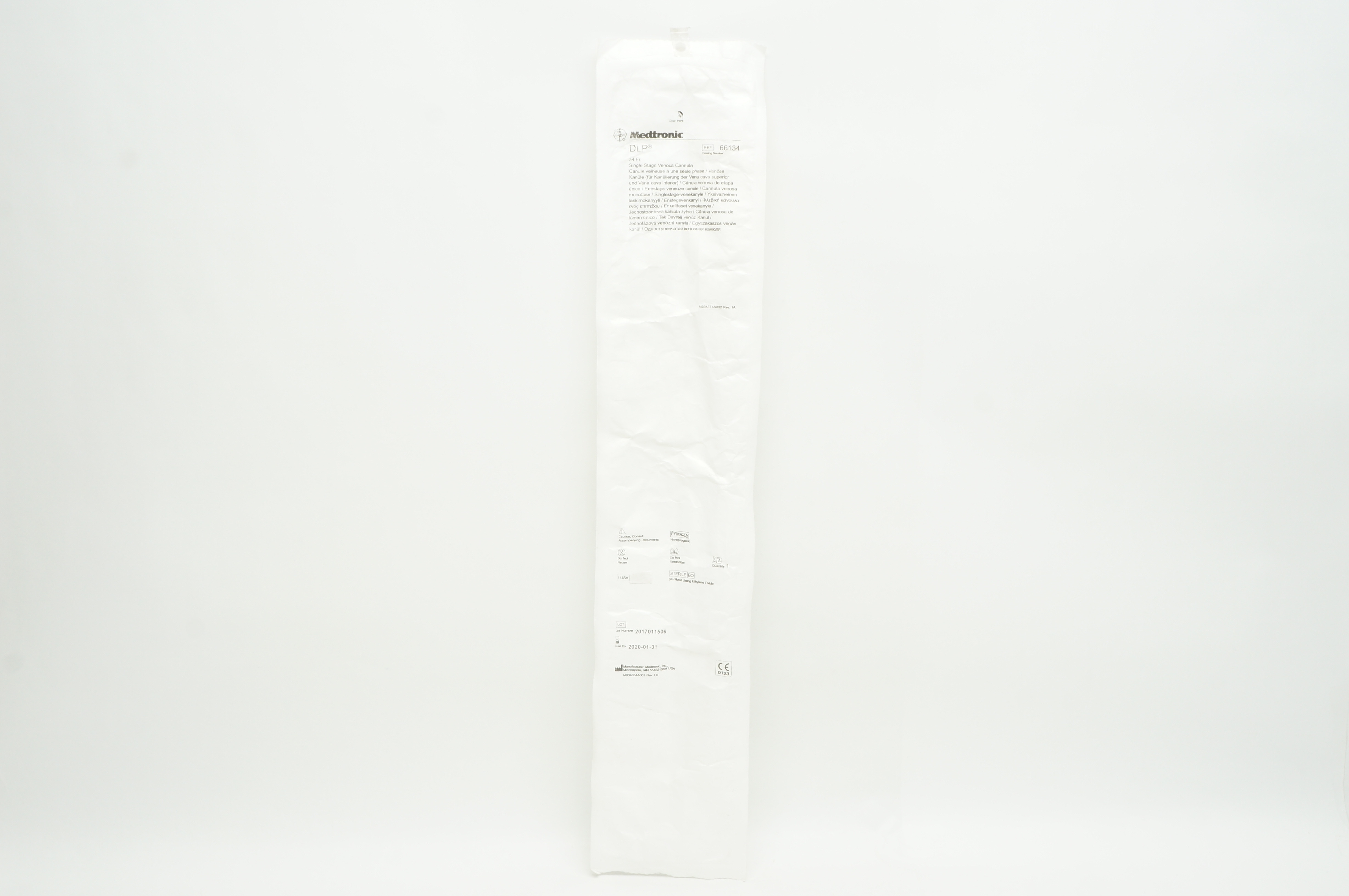 Medtronic 66134 DLP Single Stage Venous Cannula, Straight 34Fr (x)