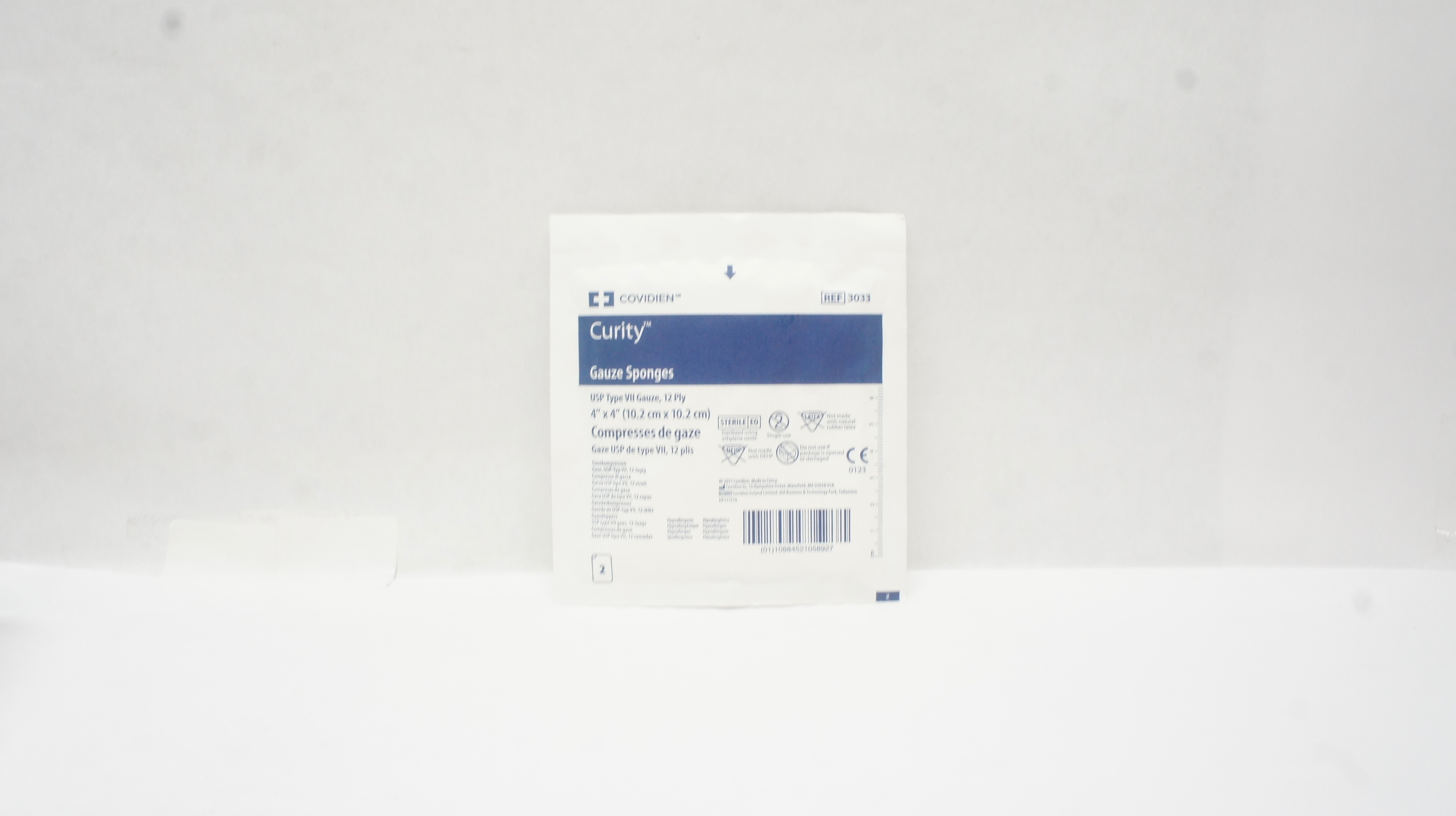 Covidien 3033 Curity Gauze Sponges 12-Ply USP Type VII 4In x 4In - Pack of 2