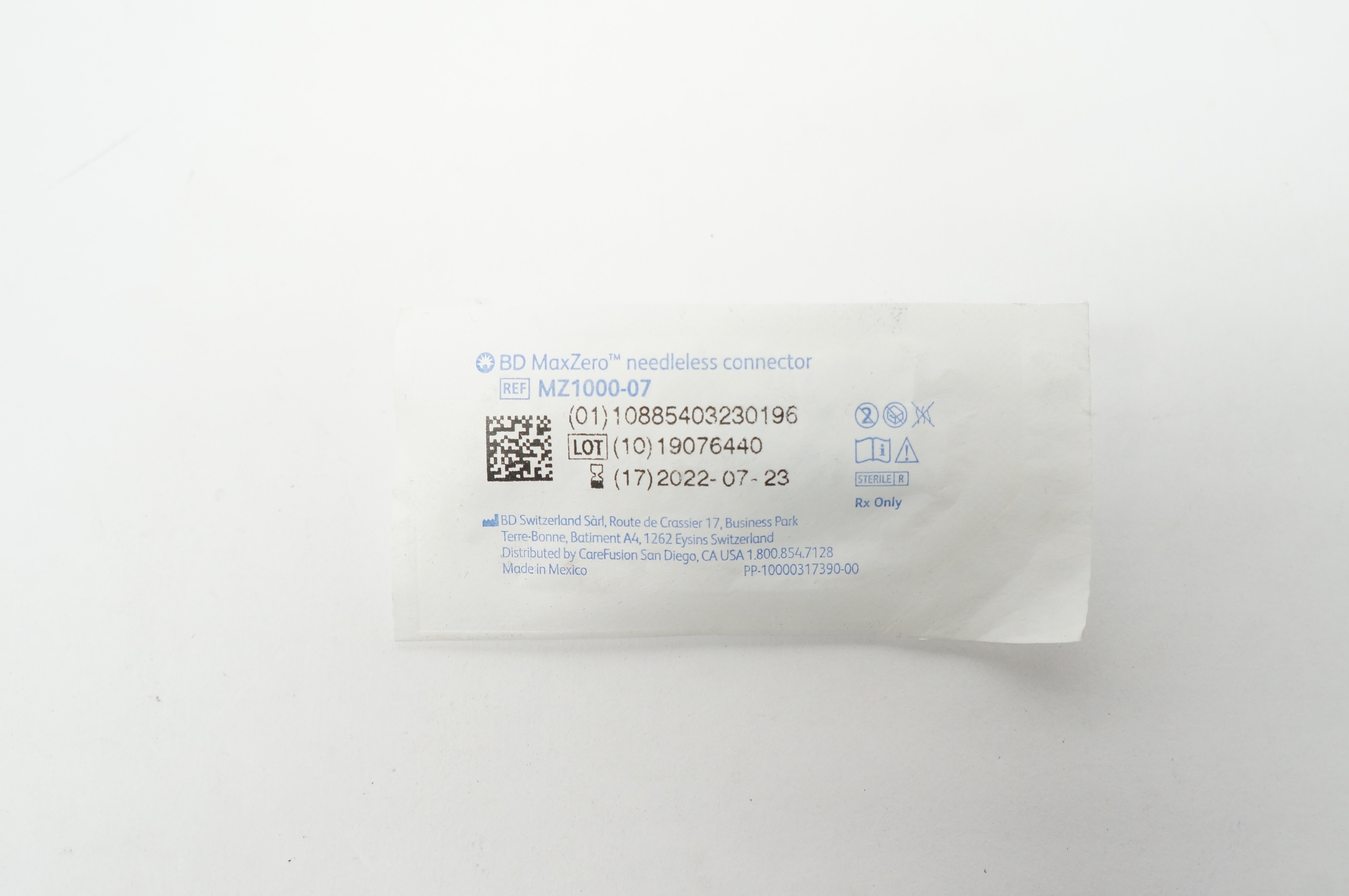 BD MZ1000-07 MaxZero Needleless Connector (x)