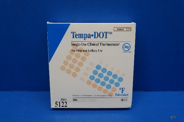 Medical Indicators 5122 Tempa DOT Clinical Thermometer (x) ~ Pack of 100