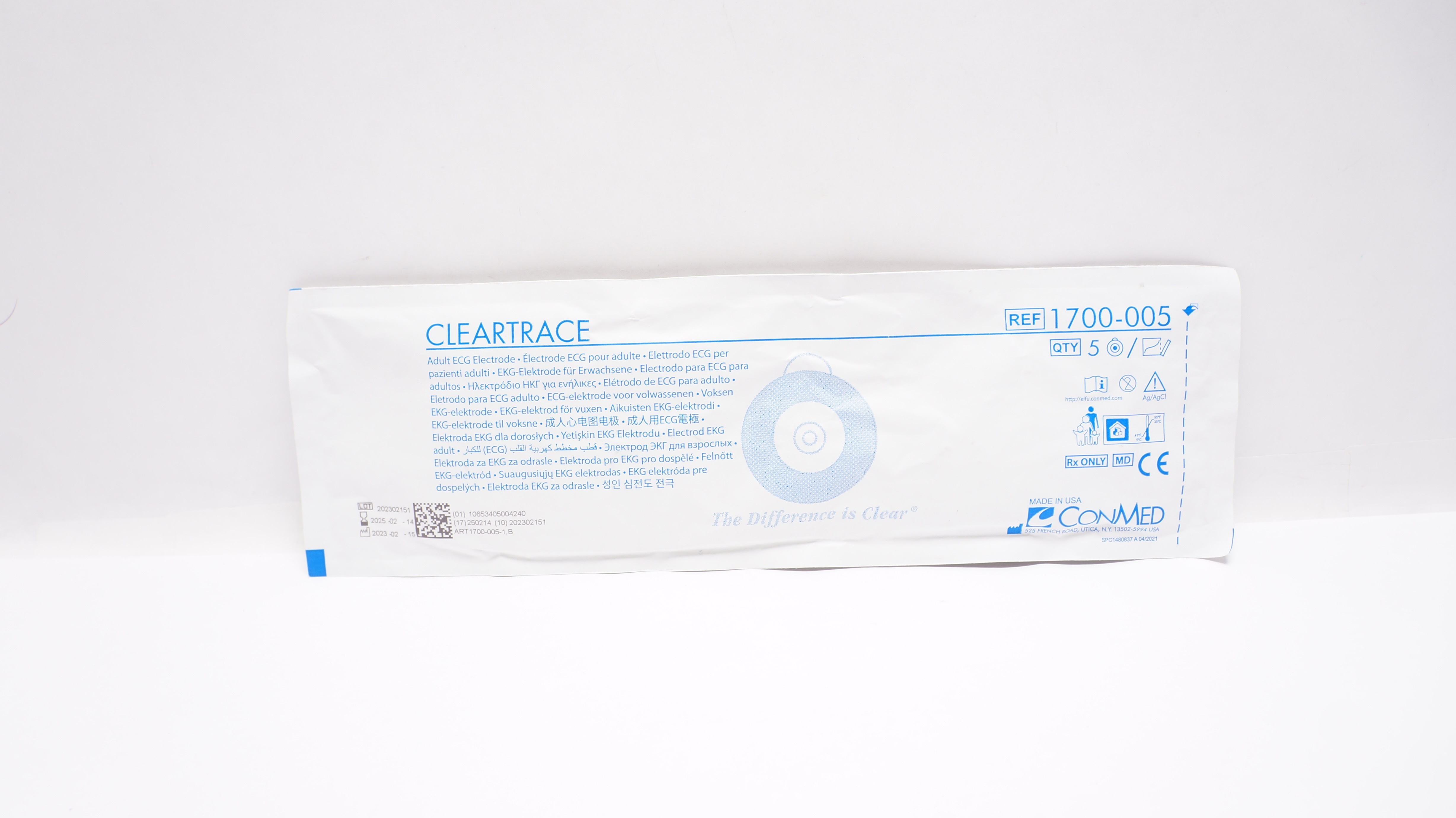 ConMed 1700-005 Cleartrace Adult ECG Electrode - Pack of 5