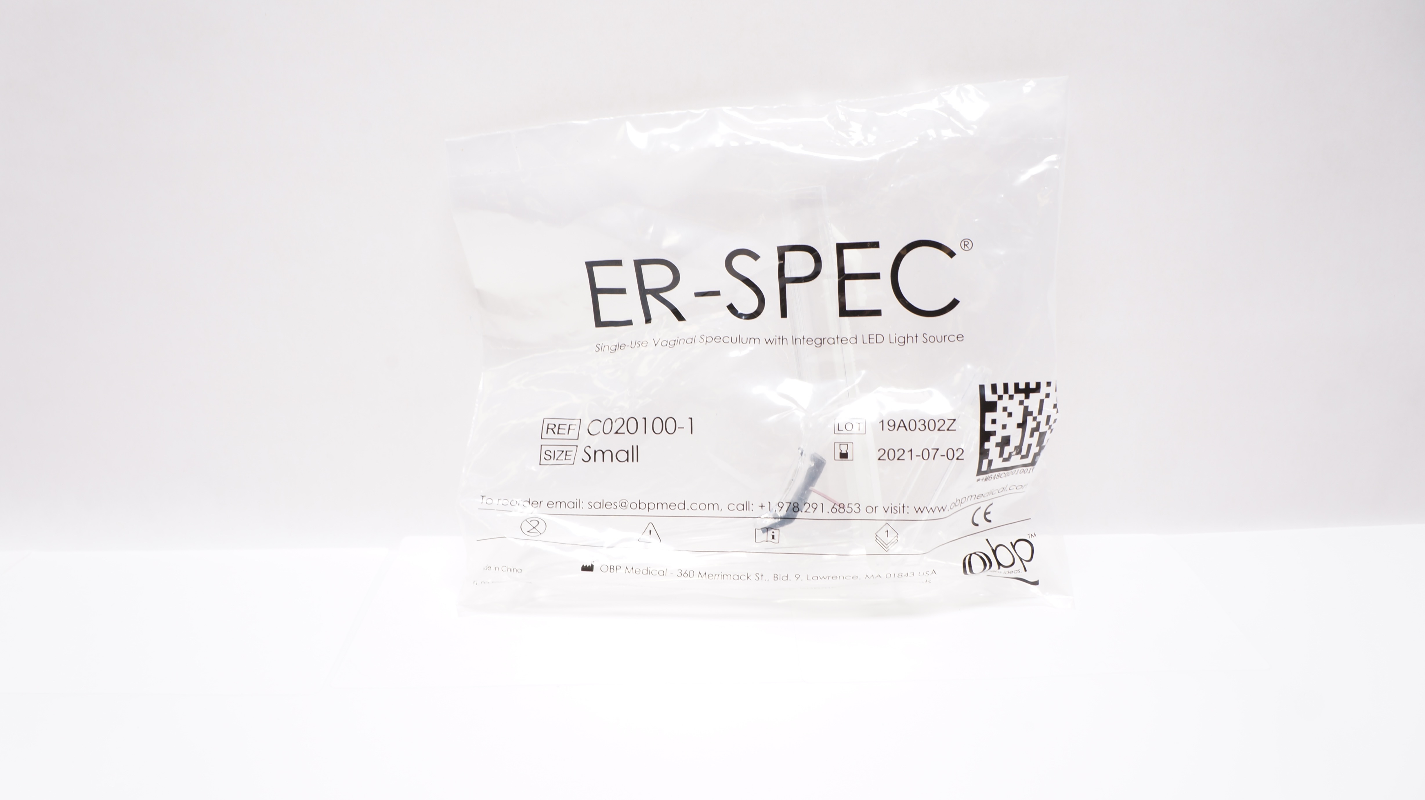 OBP Medical C020100-1 Er-Spec Vaginal Speculum W/Led Light Sourse, Small (x)