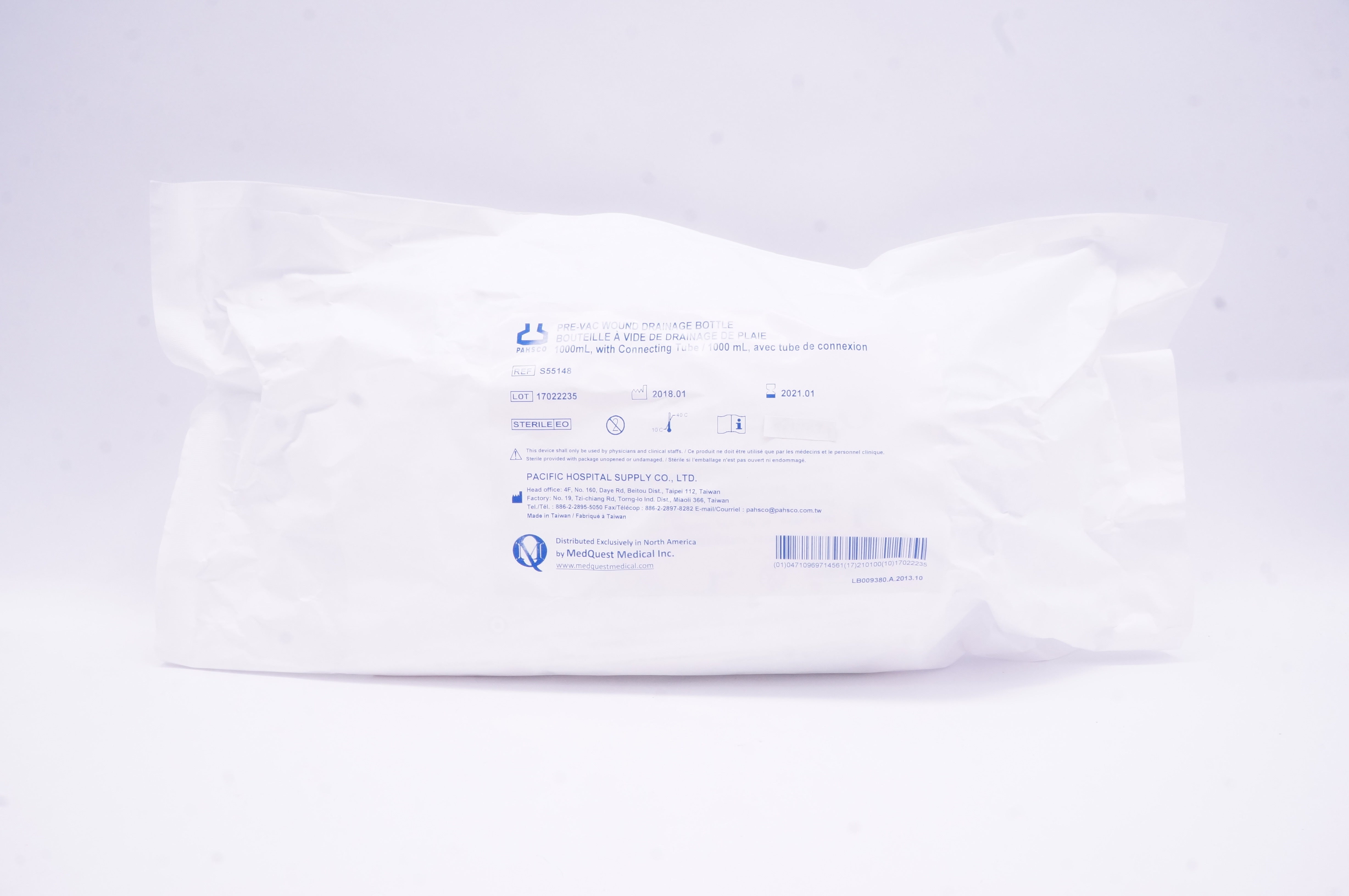 Pacific Hospital S55148 Pre-VAC Wound Drainage Bottle 1000mL (x)