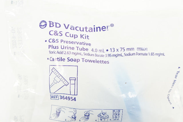 BD 364954 Vacutainer C&S Cup Kit Plus Urine Tube 4.0mL, 13 x 75mm (x)