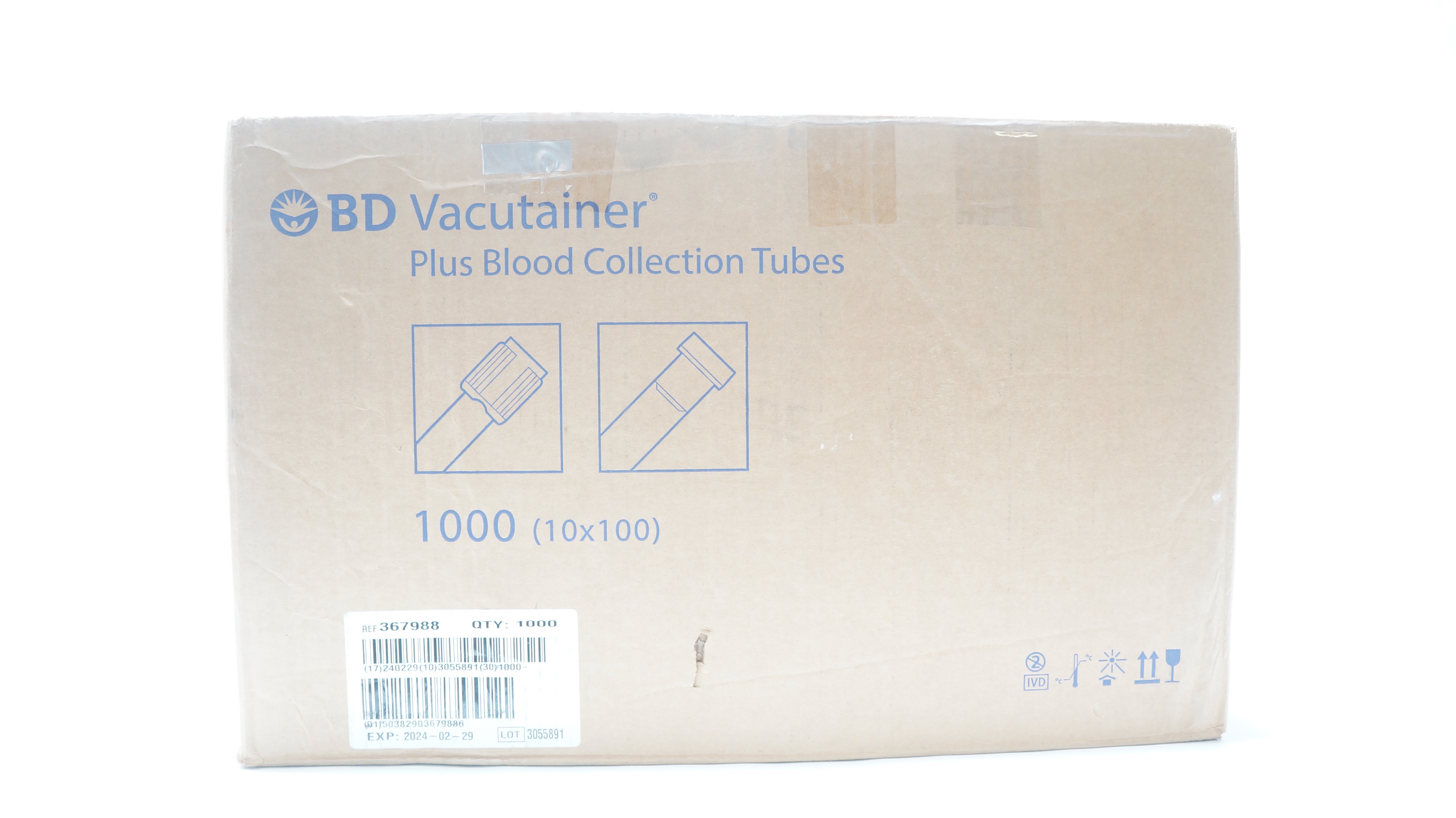 BD 367988 Vacutainer SST Blood Collection Tubes 8.5mL 16 x 100mm - Case of 1000