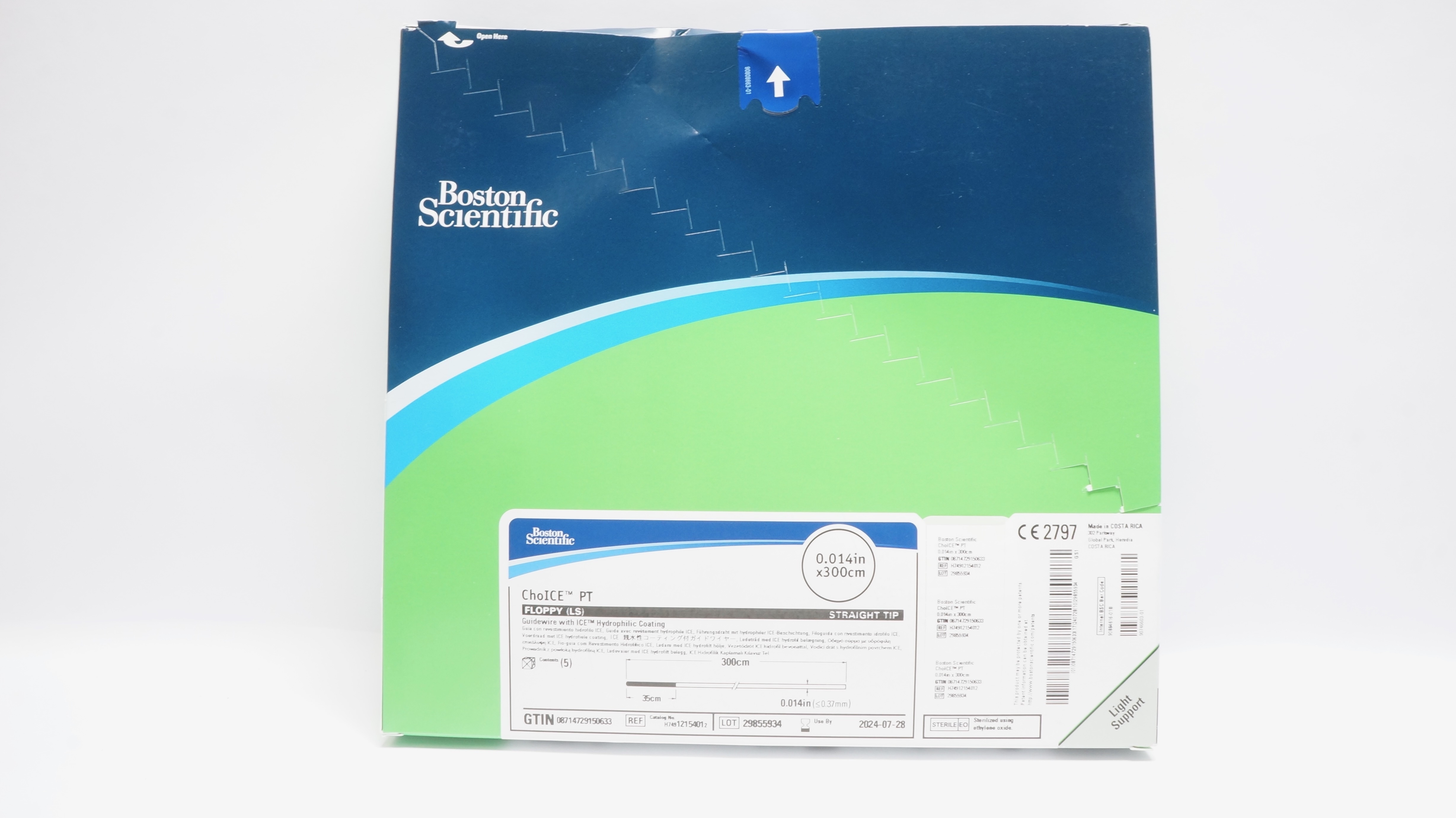 Boston Scientific 1215401 Choice PT Guidewire 0.014 inch x 300cm (x) - Box of 5