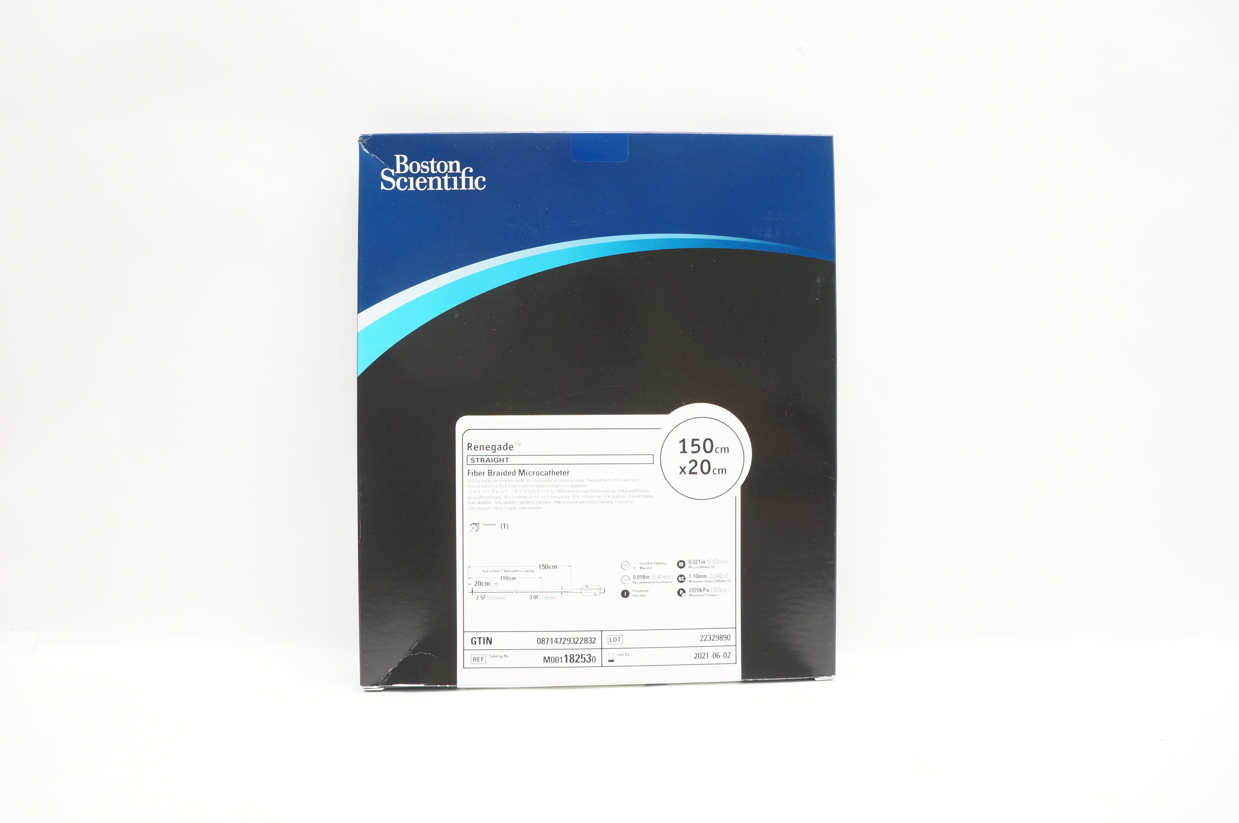 Boston Scientific M001182530 Renegade Fiber Braided MicroCath. 150cm x 20cm (x)