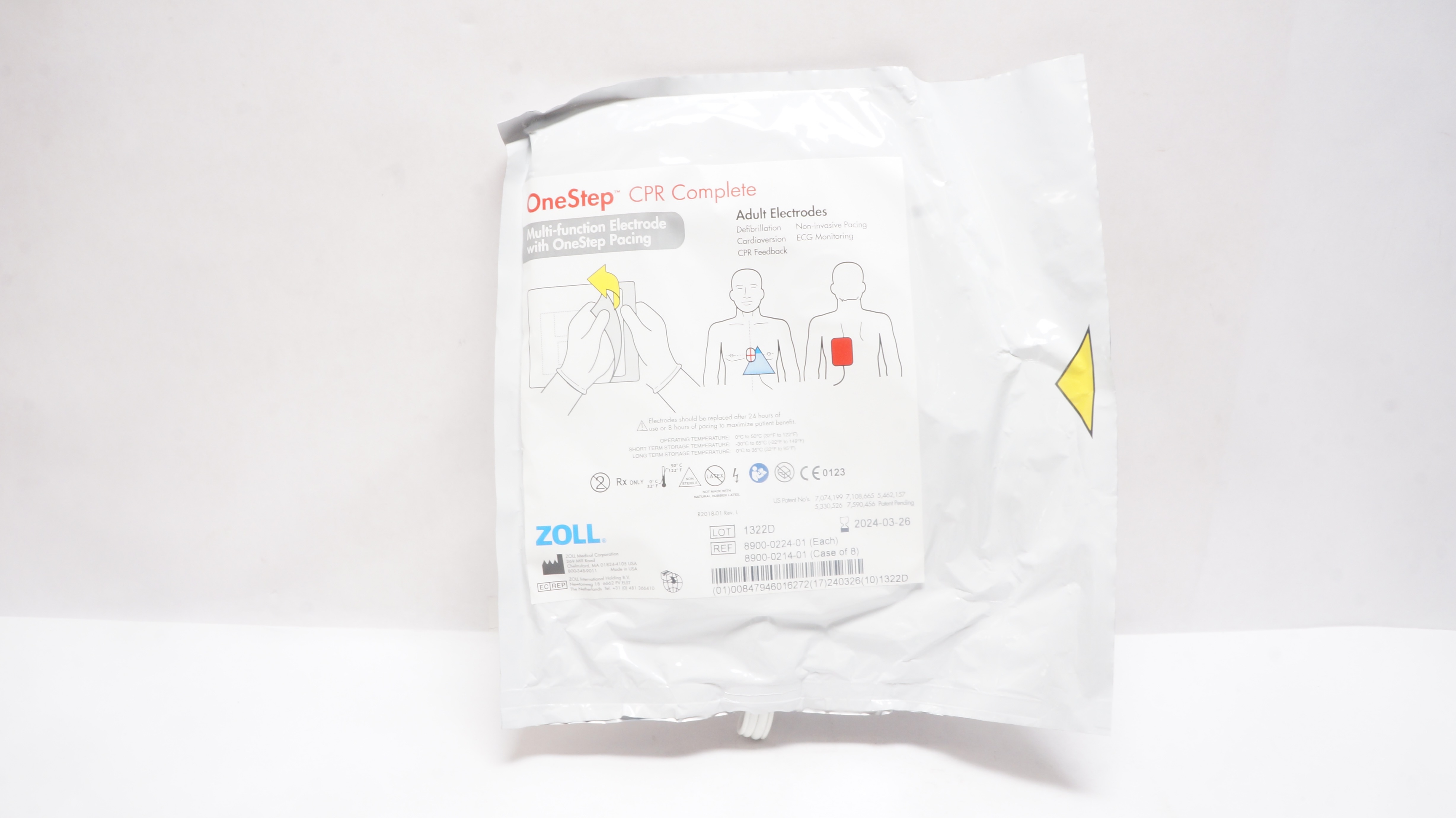 Zoll 8900-0224-01 OneStep CPR Complete Adult Multi-Function Electrodes (x)