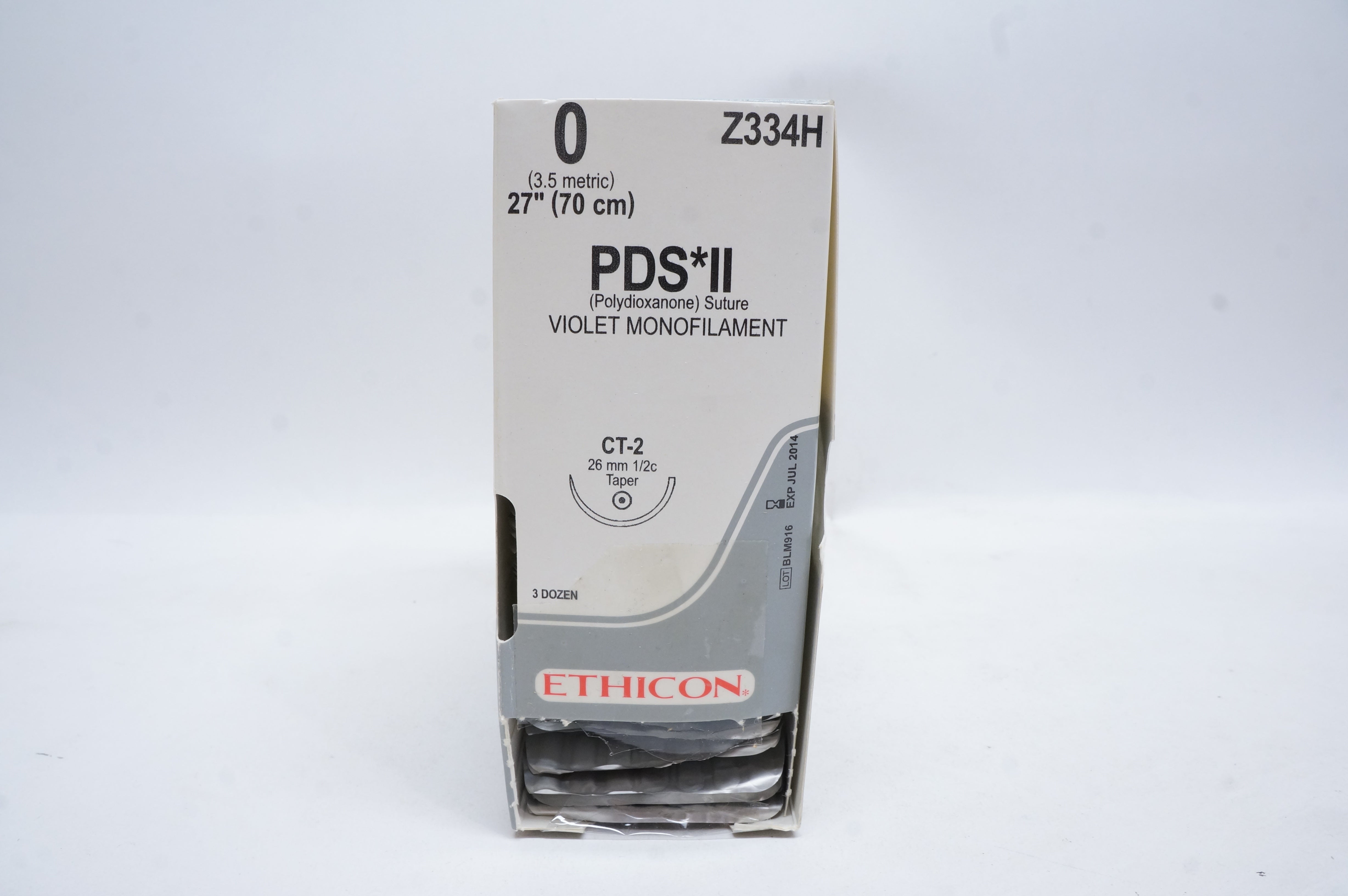 Ethicon Z334H 0 PDS II, Taper Point, CT-2, 27inch (x) - Box of 35