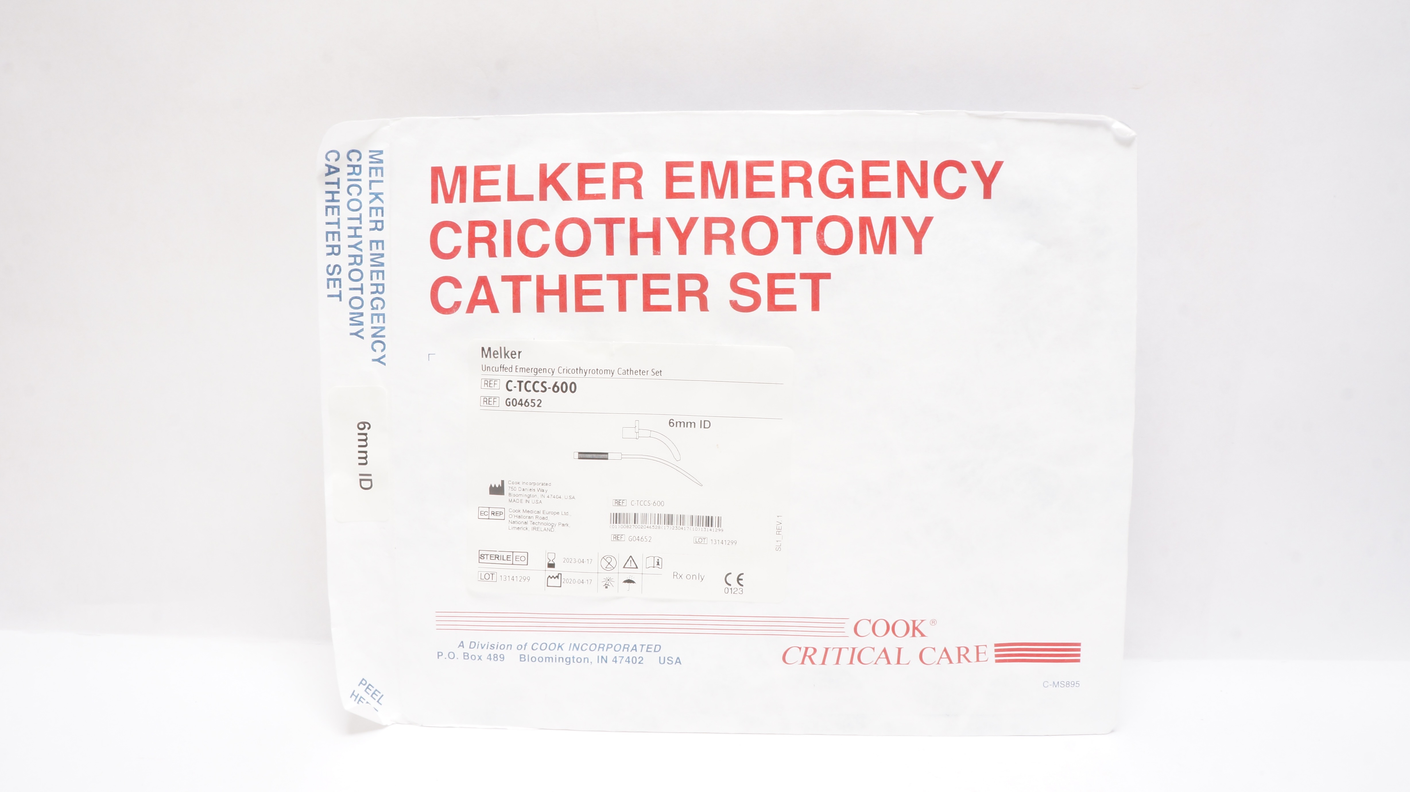 Cook C-TCCS-600 Melker Emergency Cricothyrotomy Cath. Set (x)