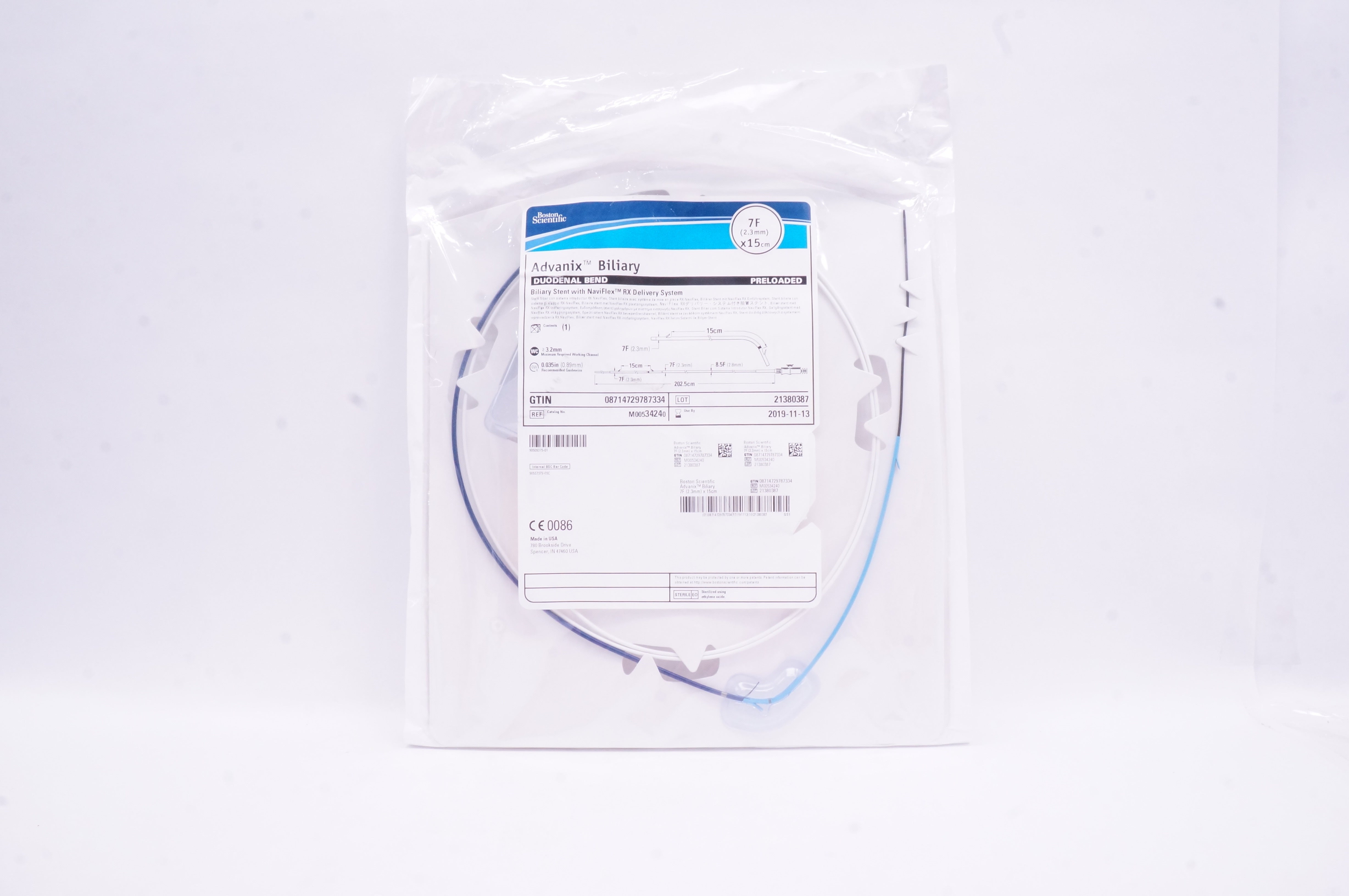 Boston Scientific 3424 Advanix Biliary Duodenal Bend Stnt 7F x 15cm (x)