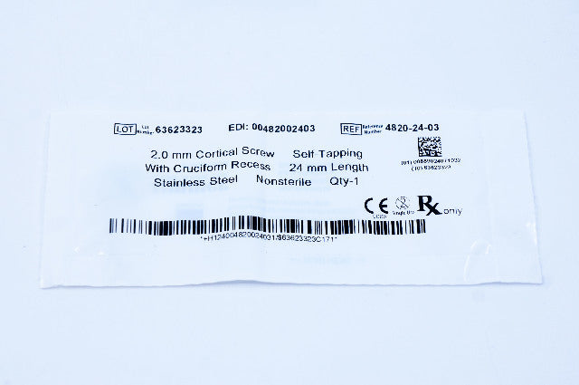 Zimmer 4820-24-03  2.0mm Cortical Screw, Self-Tapping, 24mm Length