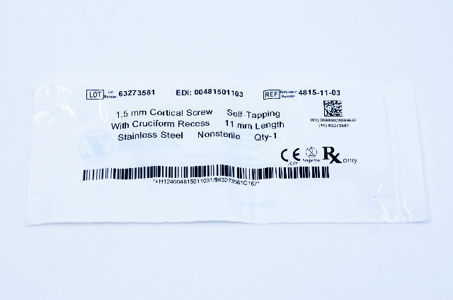 Zimmer 4815-11-03 1.5mm Cortical Screw, Self-Tapping, 11mm Length