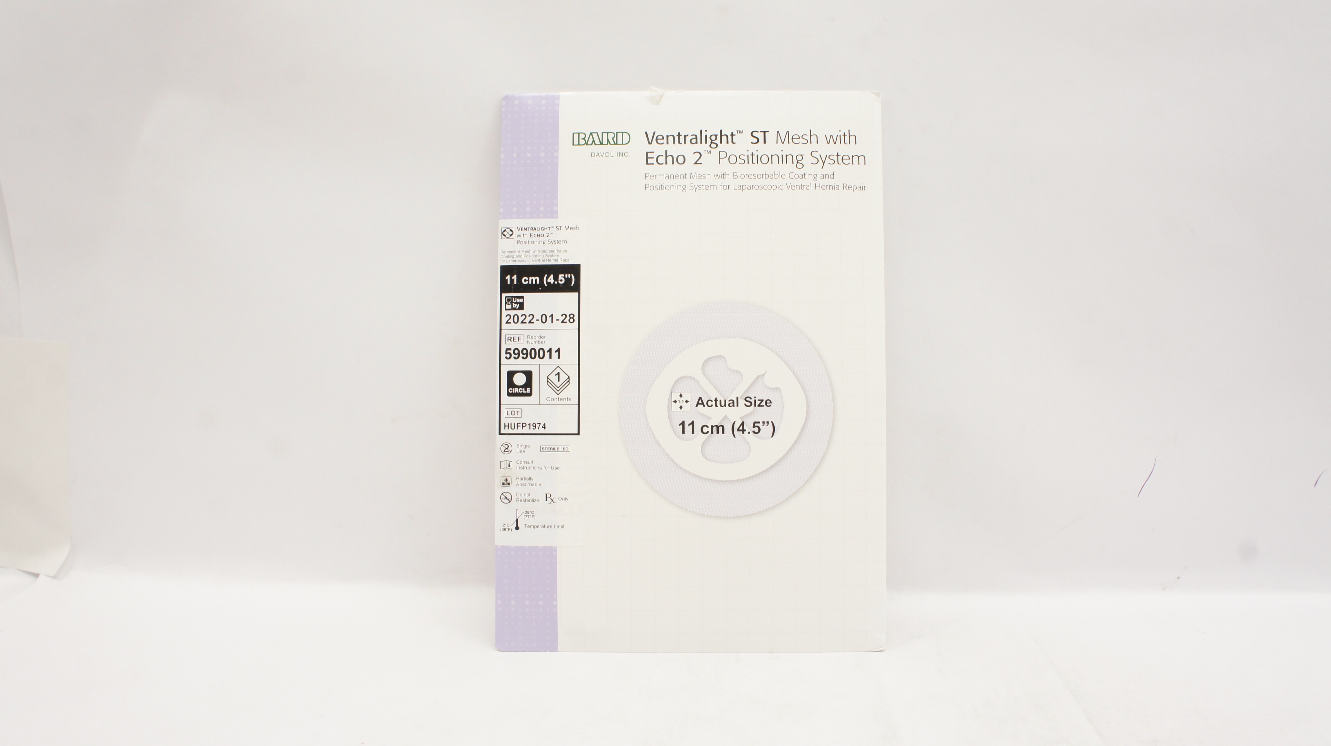 Bard 5990011 Davol Ventralight ST Mesh With Echo2 Positioning System 4.5inch (x)