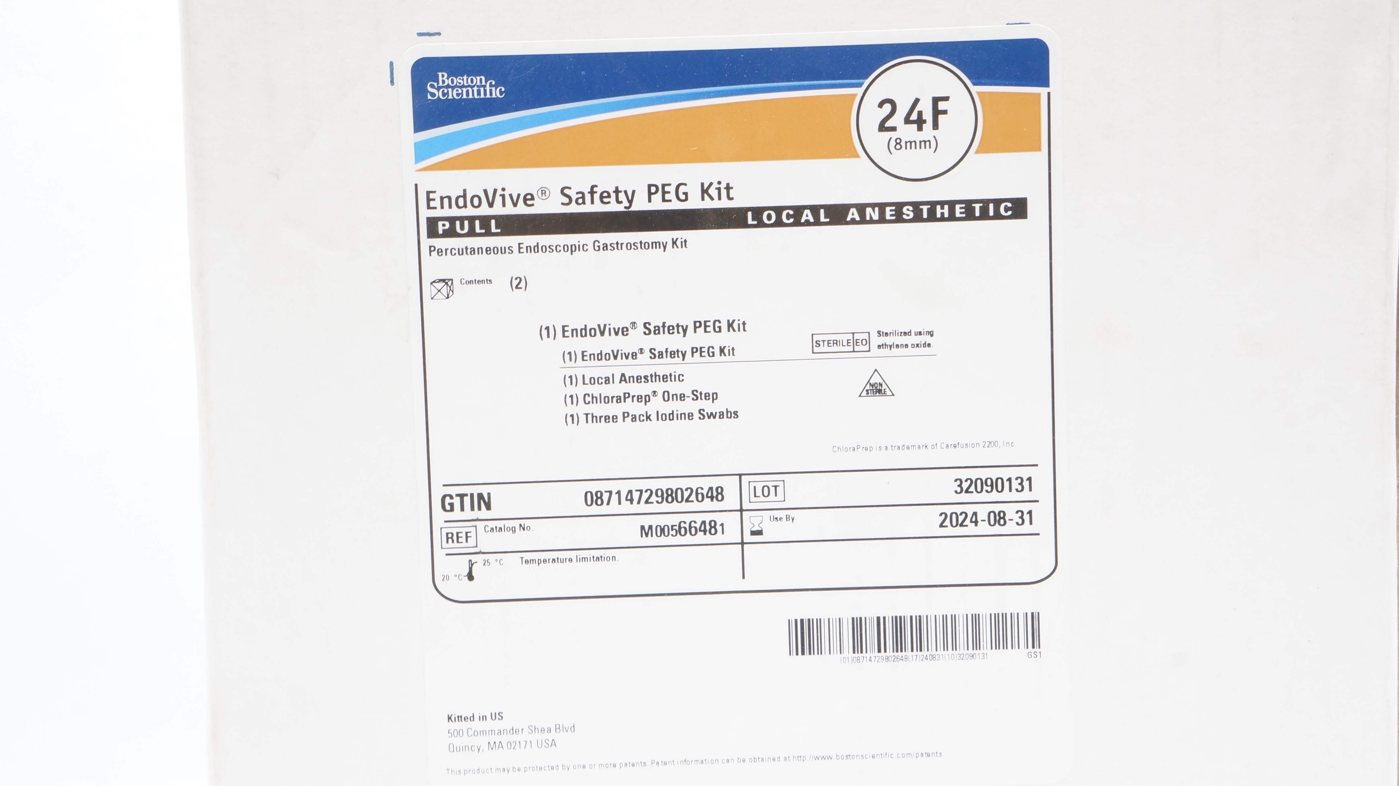 Boston Scientific M00566481 EndoVive Safety PeEG Kit 24F (x) - Box of 2