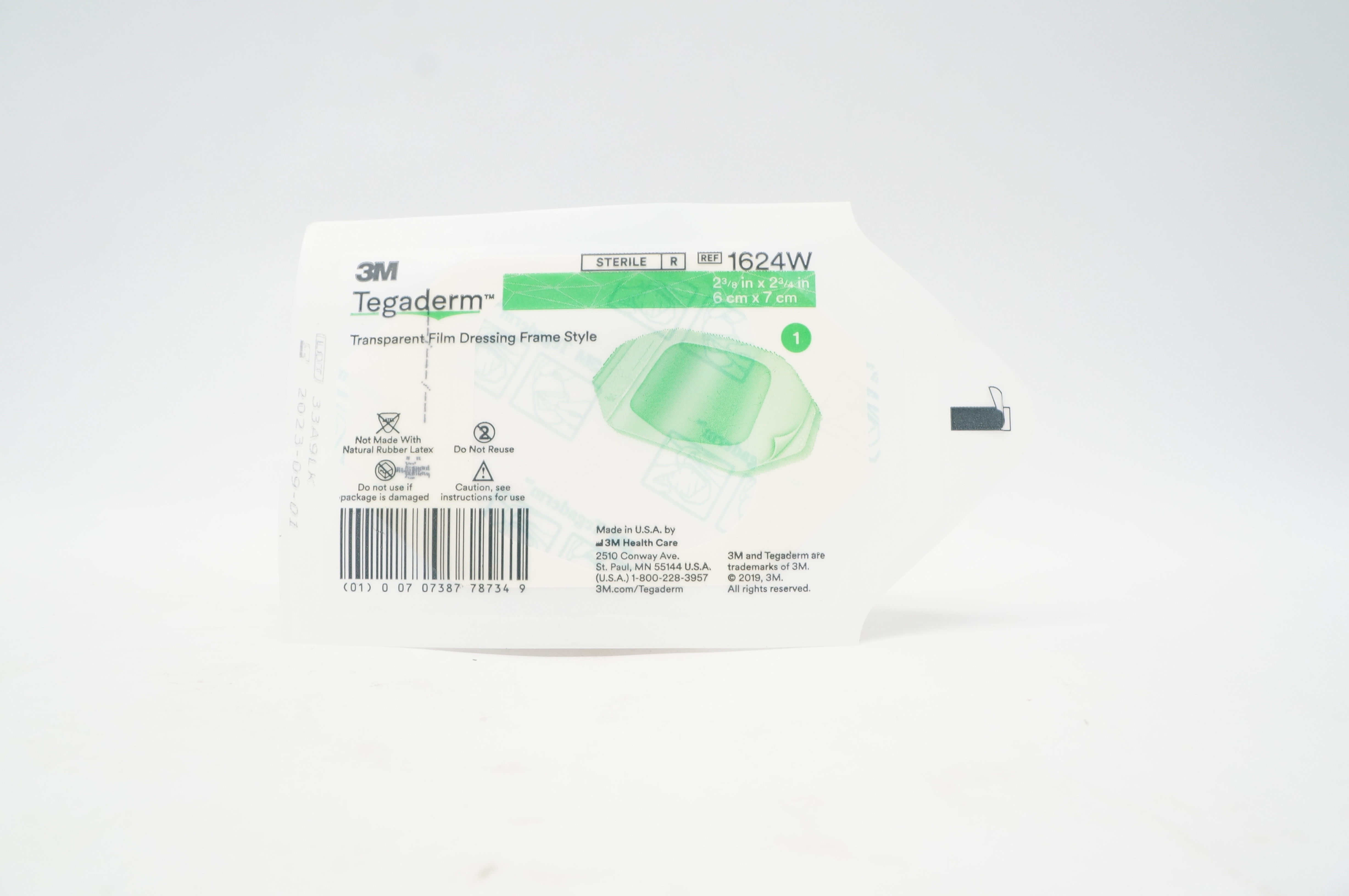 3M 1624W Tegaderm Transparent Film Dressinf Frame Style 2 3/8 x 2 3/4 inch