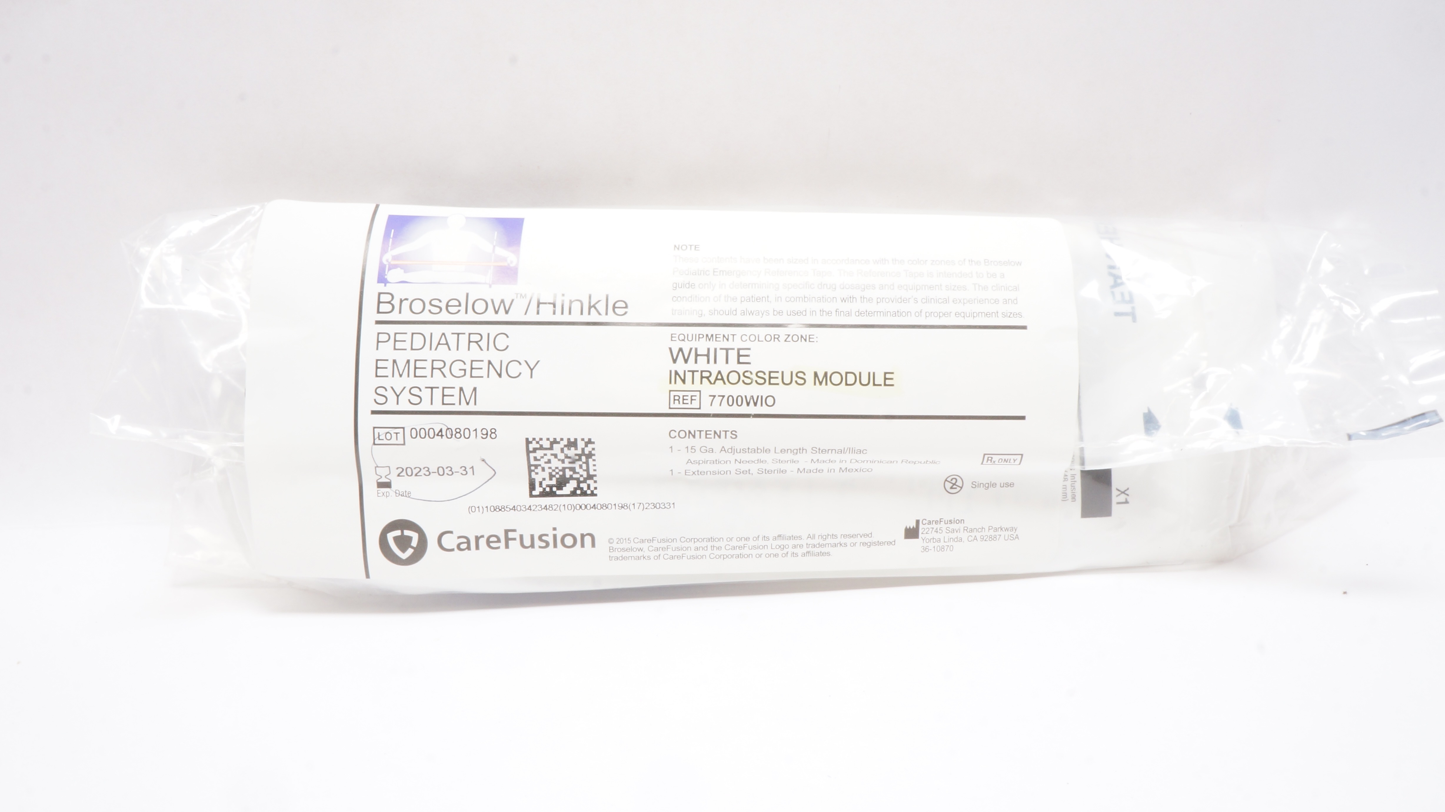 CareFusion 7700WIO Broselow/Hinkle Pediatric Emergency System, White (x)