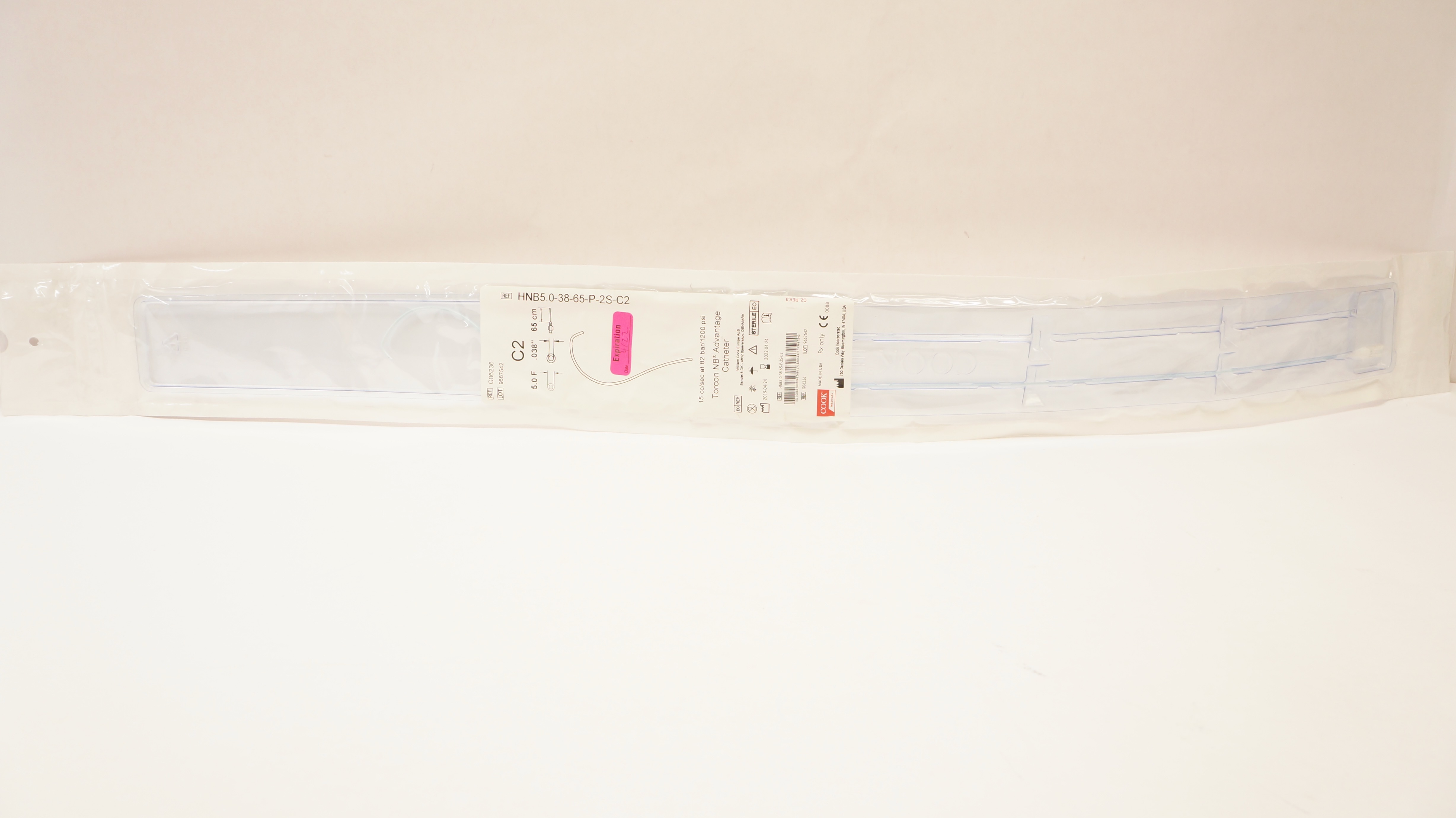Cook Medical G06236 C2 Torcon NB Advantage Cath. 5.0 F x .038inch x 65cm (x)