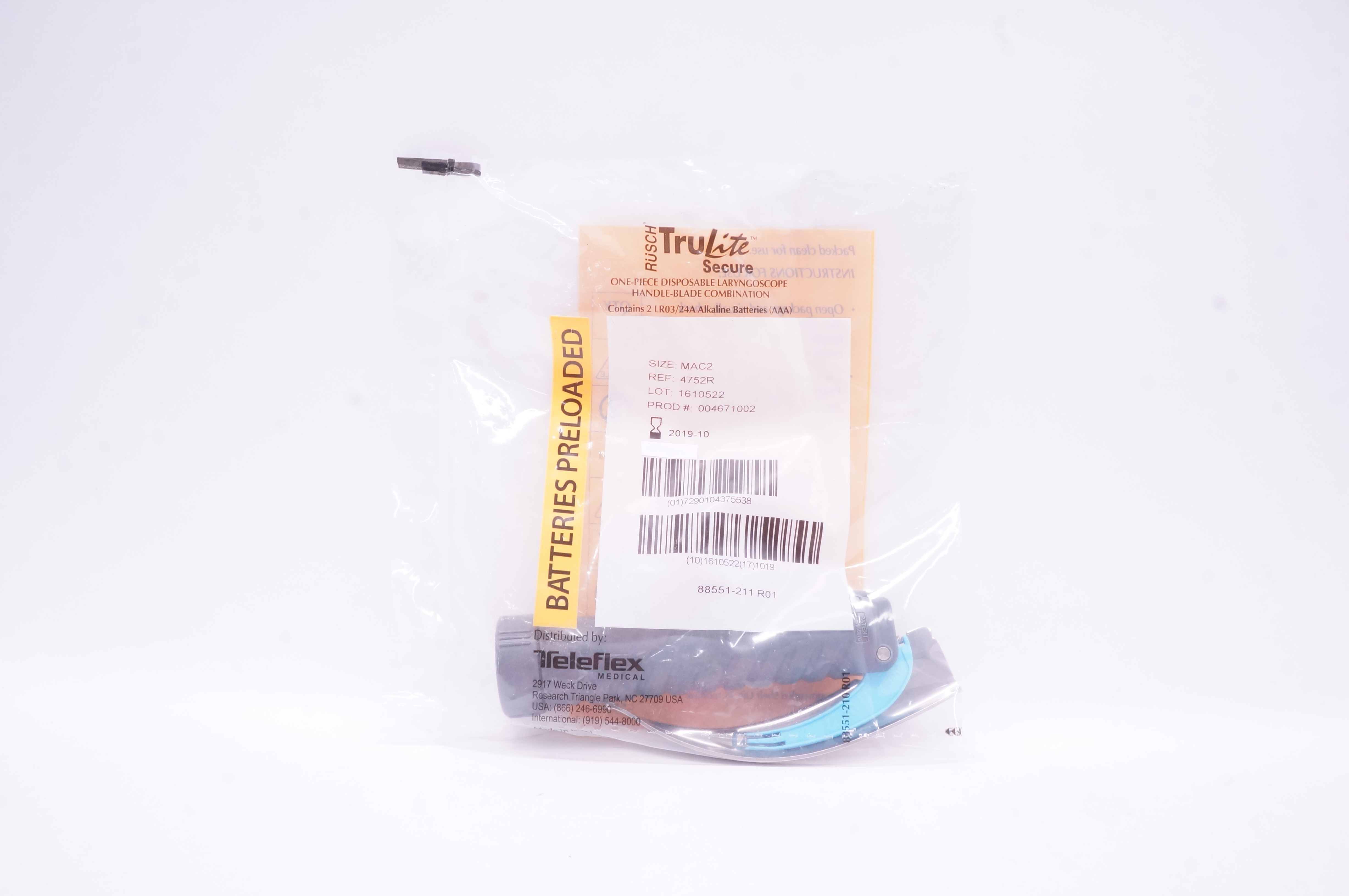 Teleflex 4752R Rusch TruLite Secure Laryngoscope Handle-Blade, MAC 2 (x)