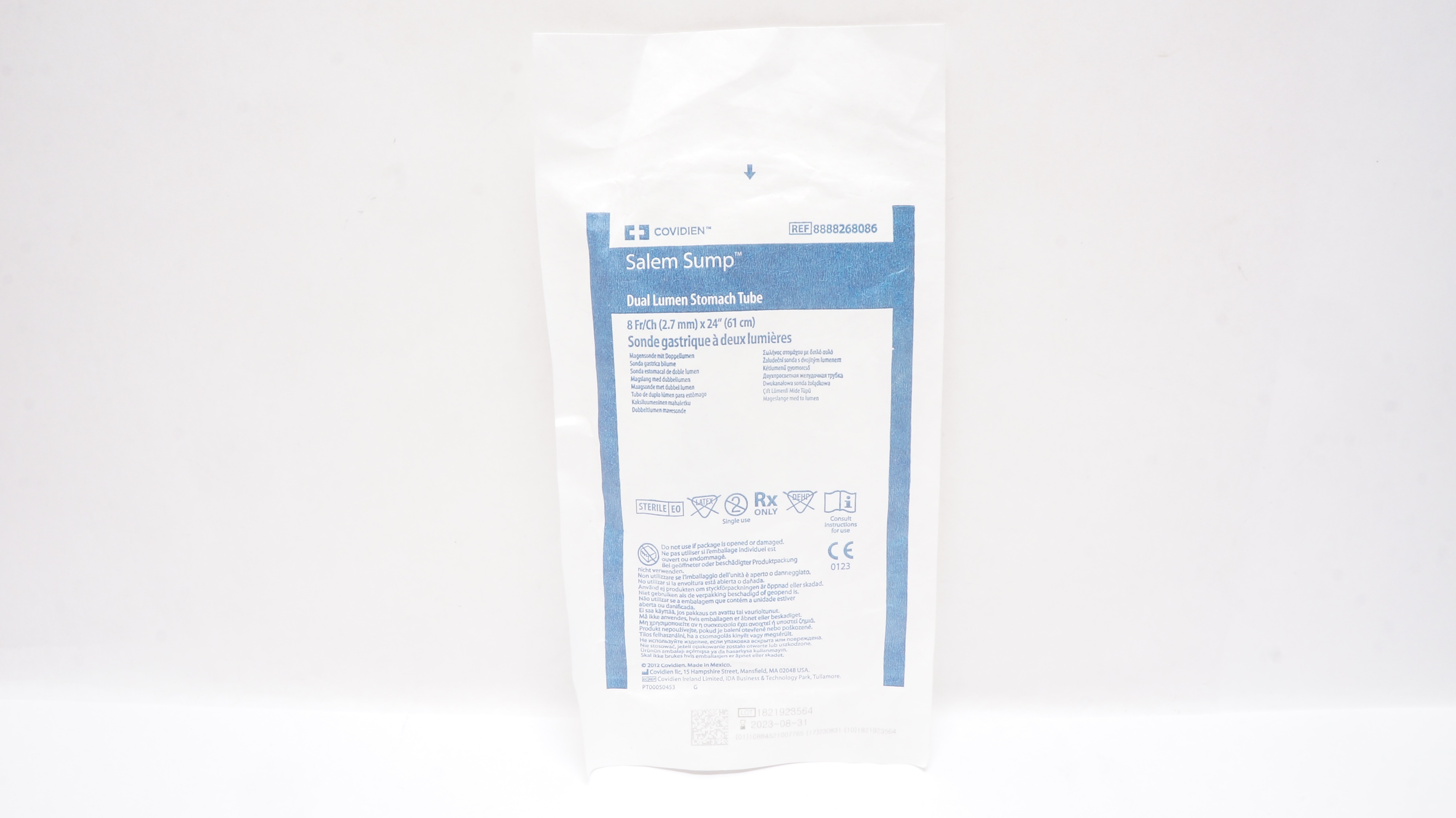 Covidien 8888268086 Dual Lumen Stomach Tube 8Fr x 24inch